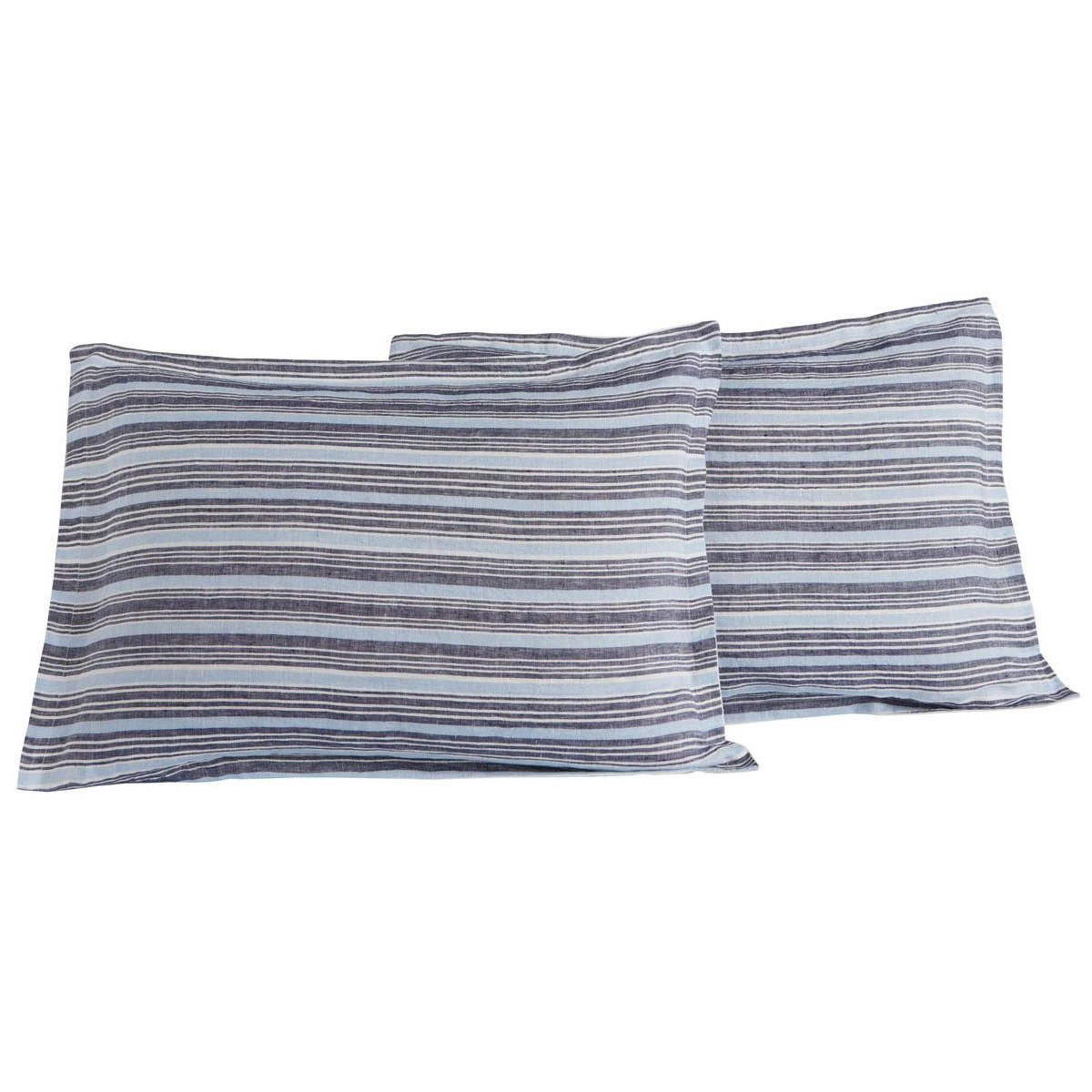 Lot de 2 taies d'oreiller en lin/co Indigo 50x70 cm Lot de 2 taies d'oreiller en lin/co Indigo 50x70 cm