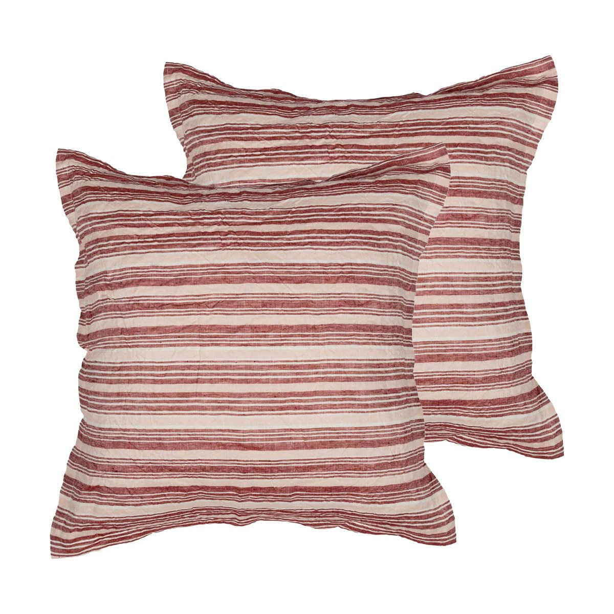 Lot de 2 taies d'oreiller en lin/co Cardinal 65x65 cm Lot de 2 taies d'oreiller en lin/co Cardinal 65x65 cm