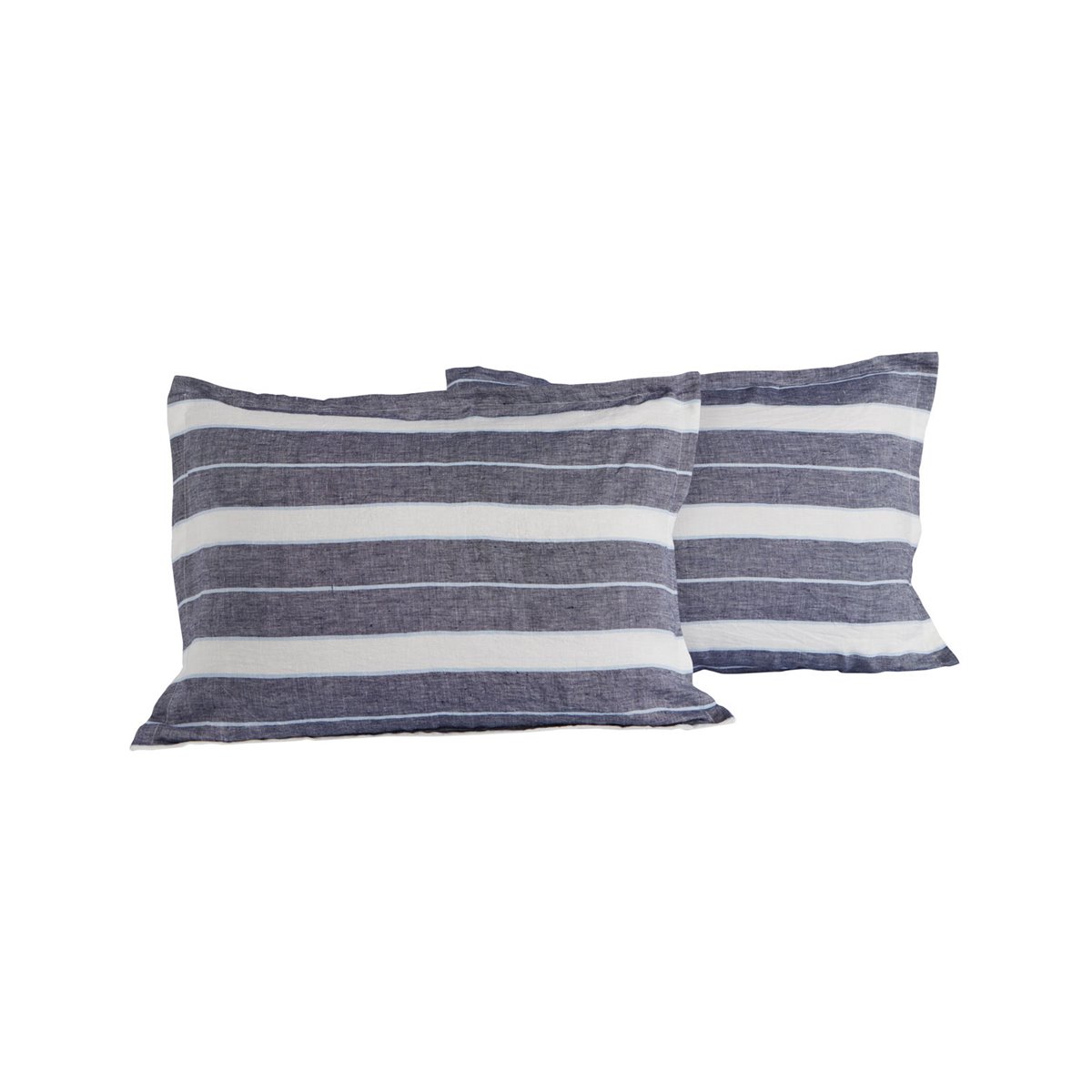 Lot de 2 taies d'oreiller en lin/co Indigo 50x70 cm Lot de 2 taies d'oreiller en lin/co Indigo 50x70 cm