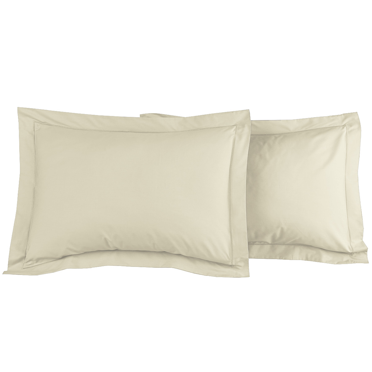Lot de 2 taies d'oreiller en percal Ficelle 50x70 cm Lot de 2 taies d'oreiller en percal Ficelle 50x70 cm