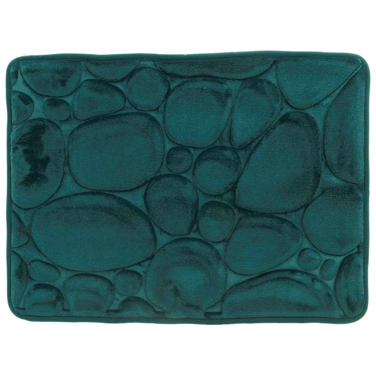 GALETS - Tapis de bain mémoire de forme Petrol 43x61 cm (photo) GALETS - Tapis de bain mémoire de forme Petrol 43x61 cm