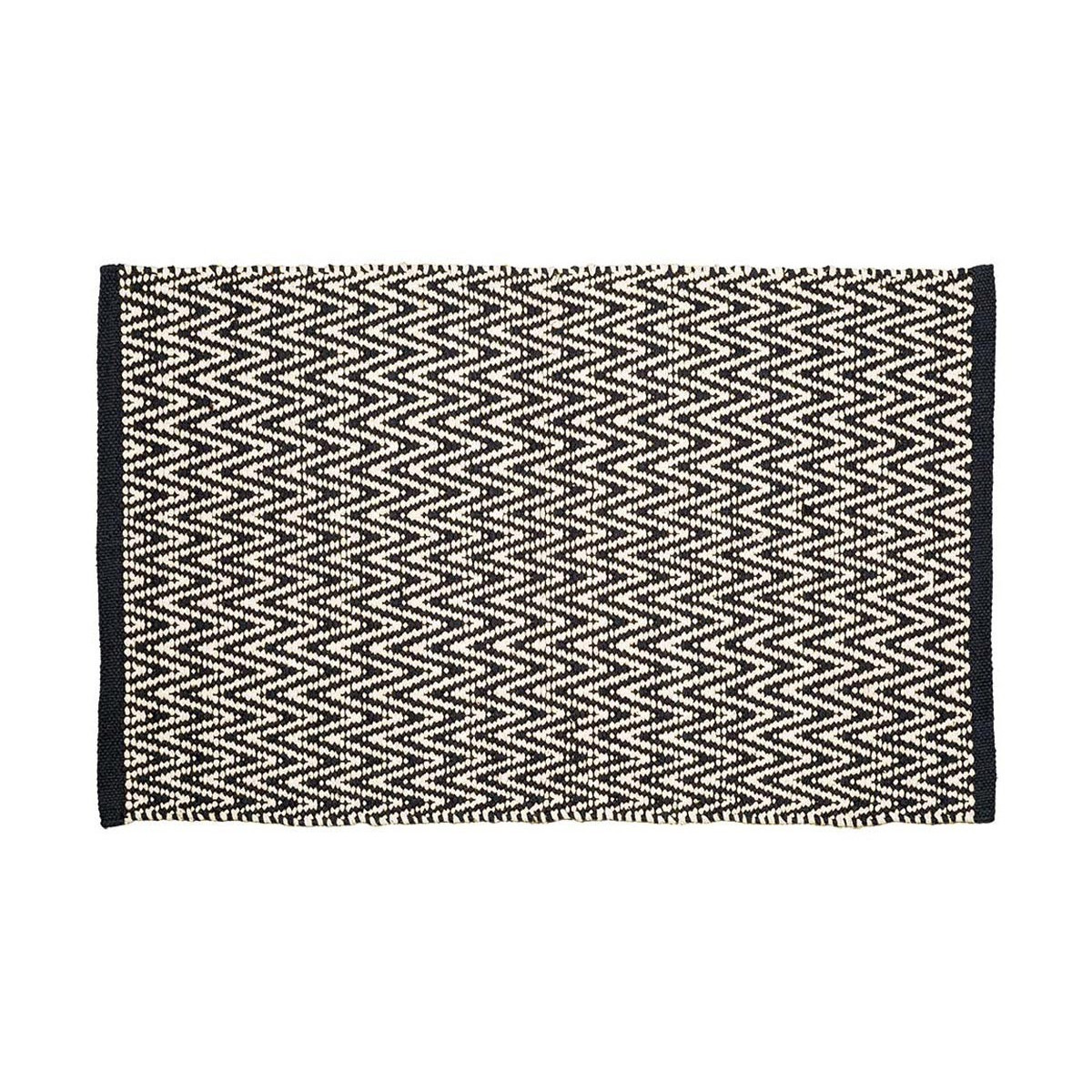 LOZENGA - Tapis d'intérieur 100% coton Noir 140x200 LOZENGA - Tapis d'intérieur 100% coton Noir 140x200