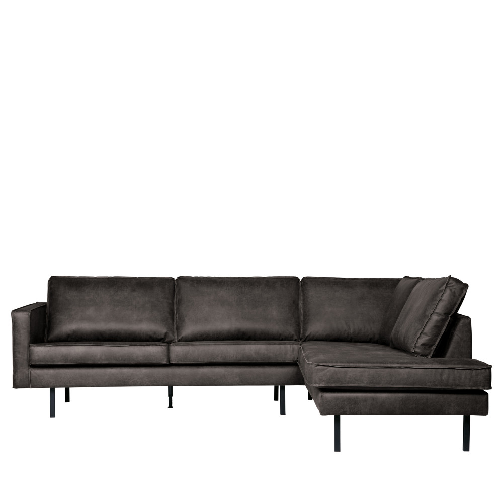 Canapé d'angle Noir Cuir Luxe Design