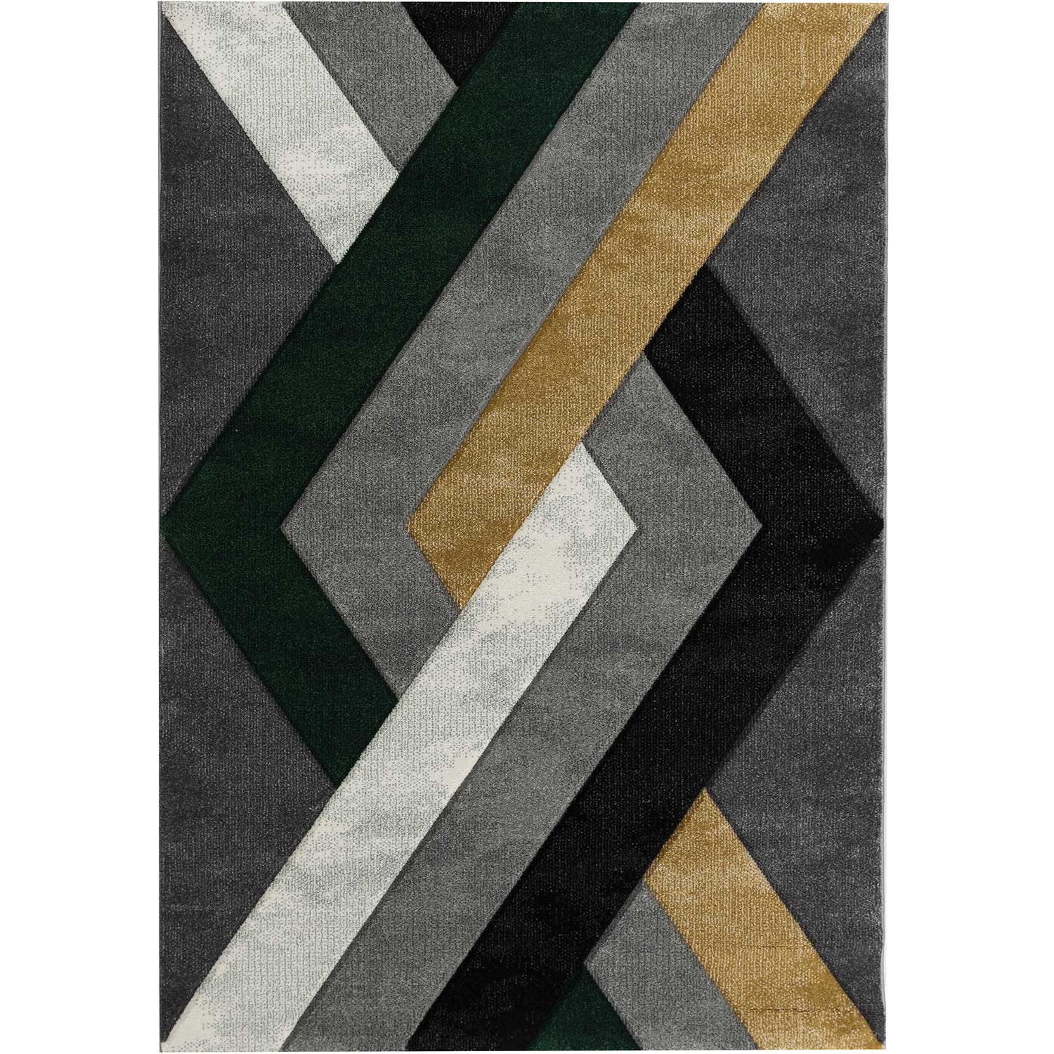 Tapis déco aux lignes graphiques polypropylène vert 150x80 Tapis déco aux lignes graphiques polypropylène vert 150x80