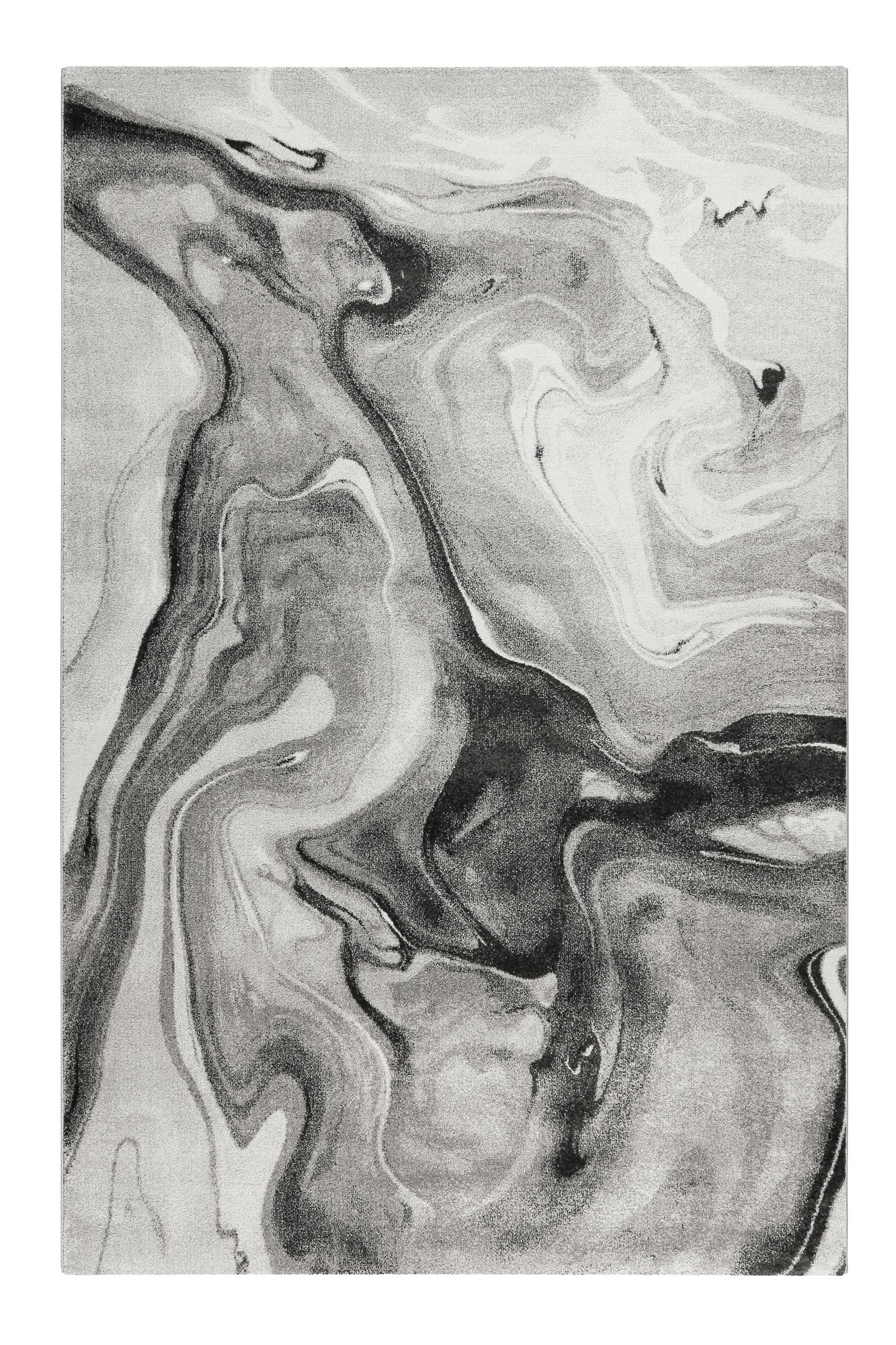 Tapis motif marbre nuances de gris pour salon, chambre 170x120