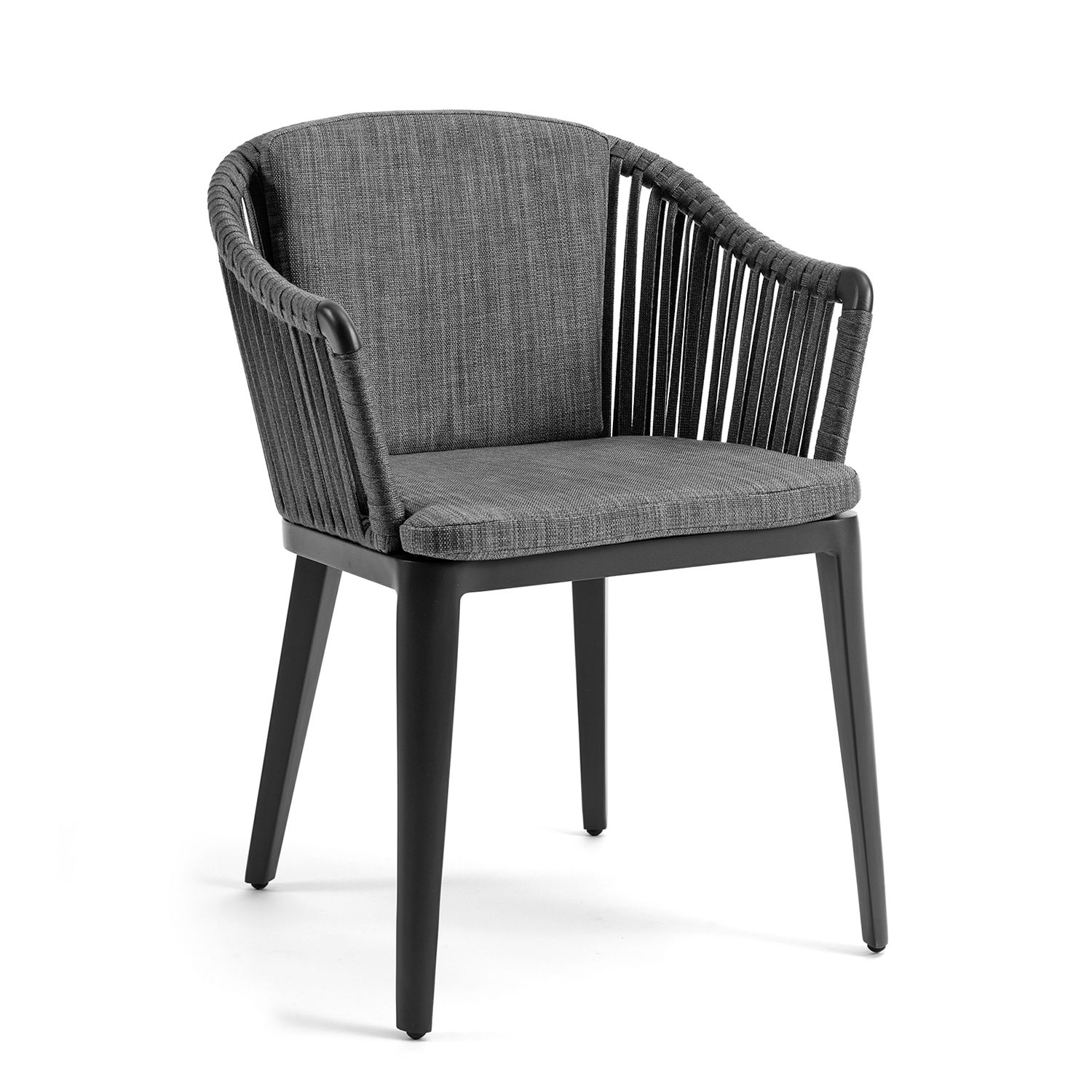 Fauteuil alu et corde olefin anthracite