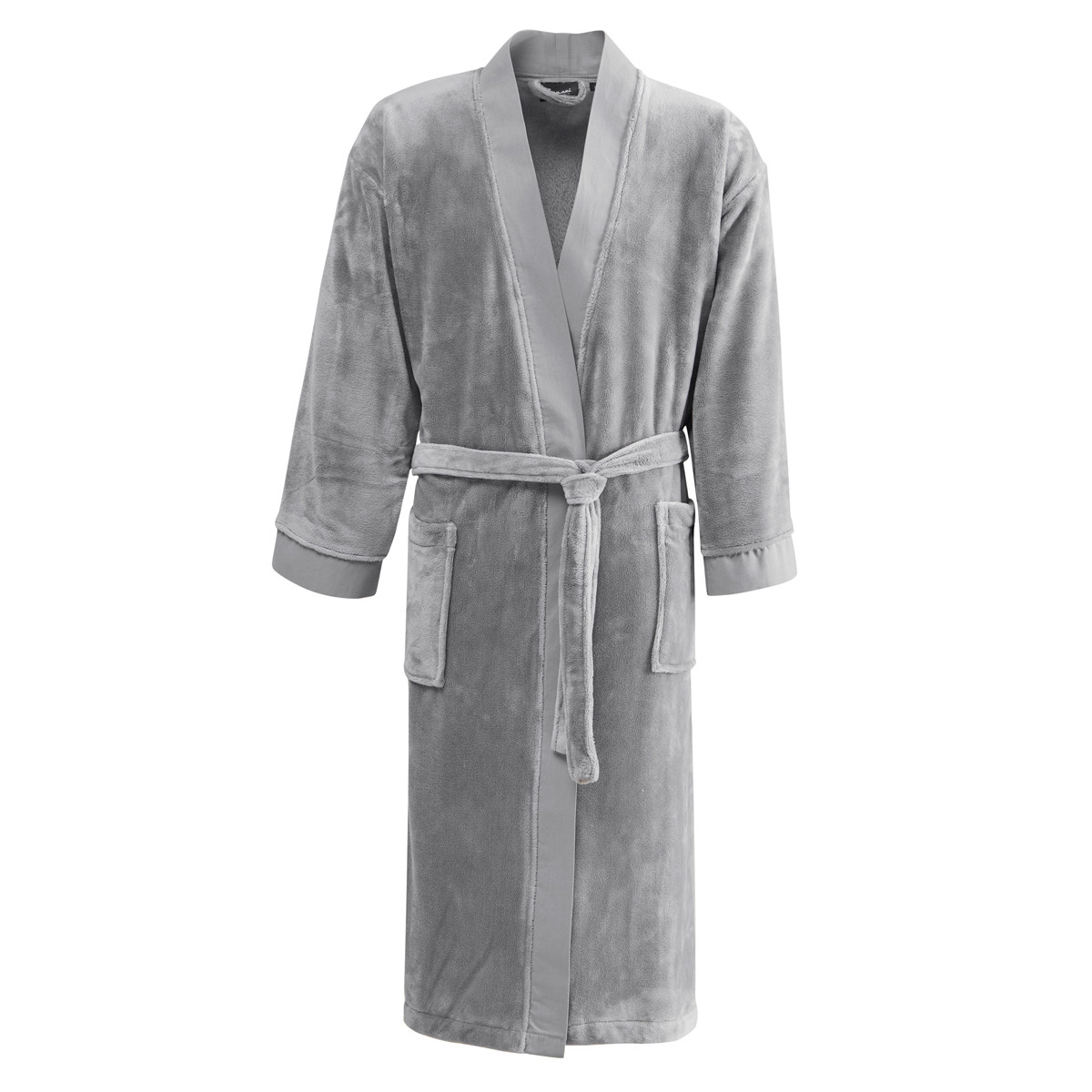 peignoir kimono mixte polaire chaud  gris perle xl