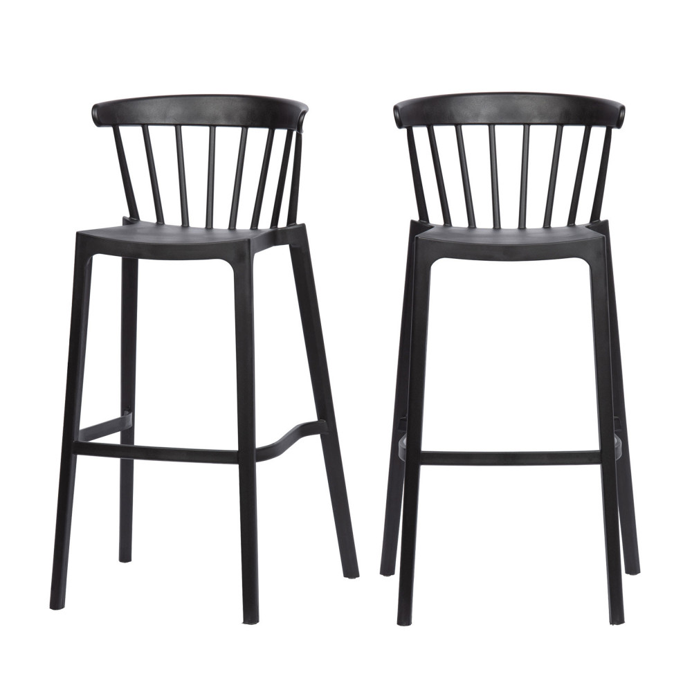 2 tabourets de jardin en plastique noir (photo) 2 tabourets de jardin en plastique noir