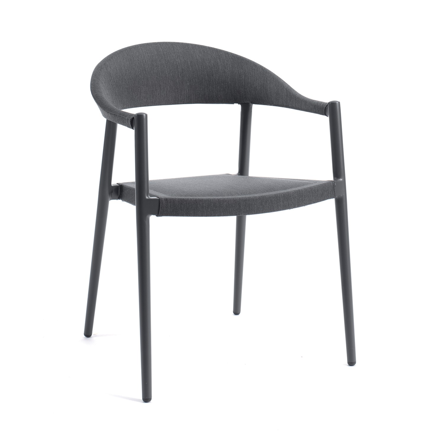Chaise en aluminium et toile anthracite