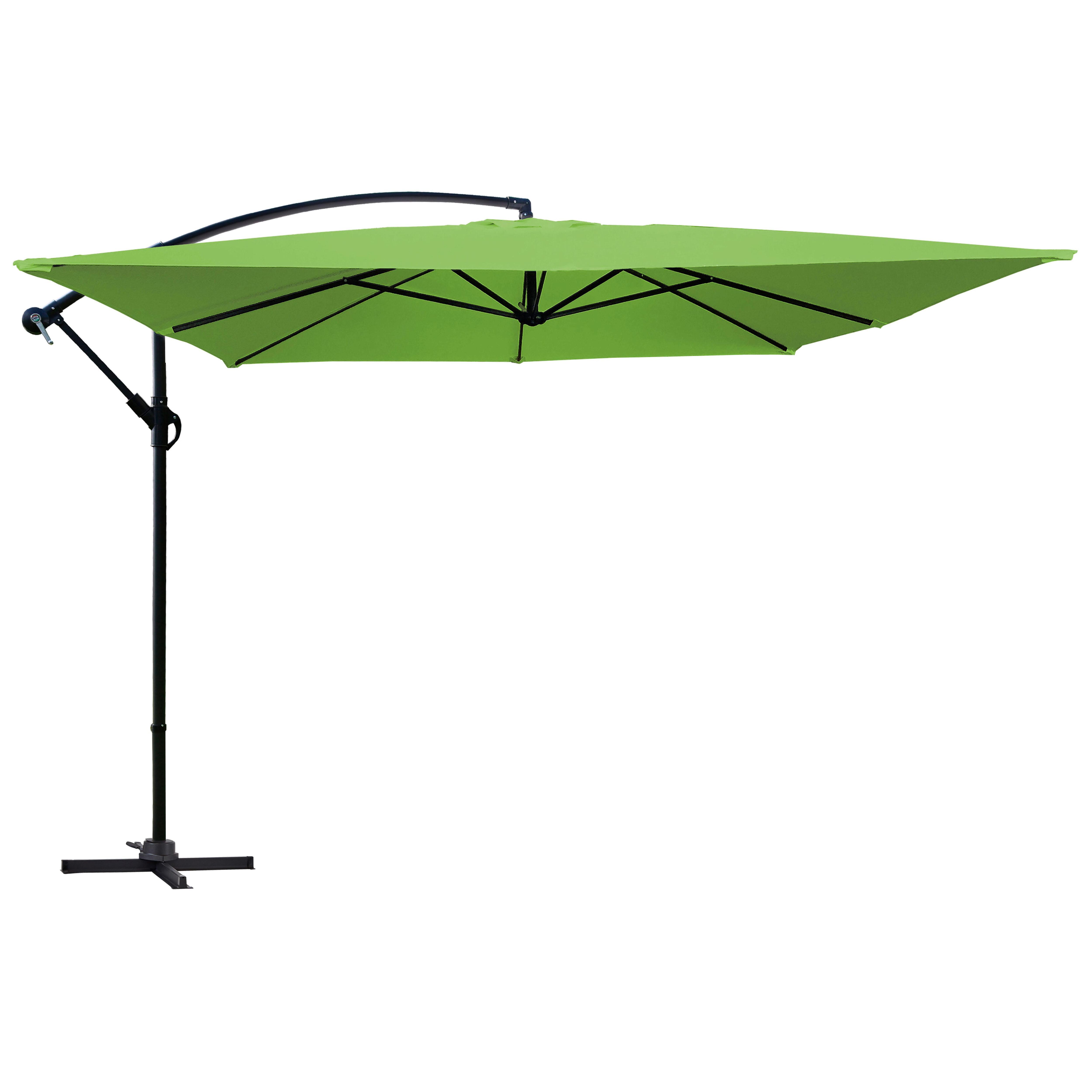 Parasol déporté carré aluminium vert 3x3m Parasol déporté carré aluminium vert 3x3m