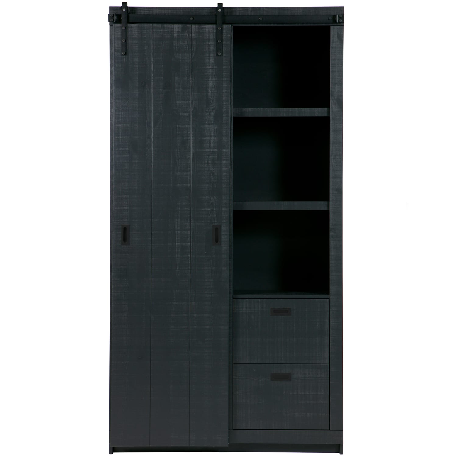Armoire design bois porte coulissante noir Armoire design bois porte coulissante noir
