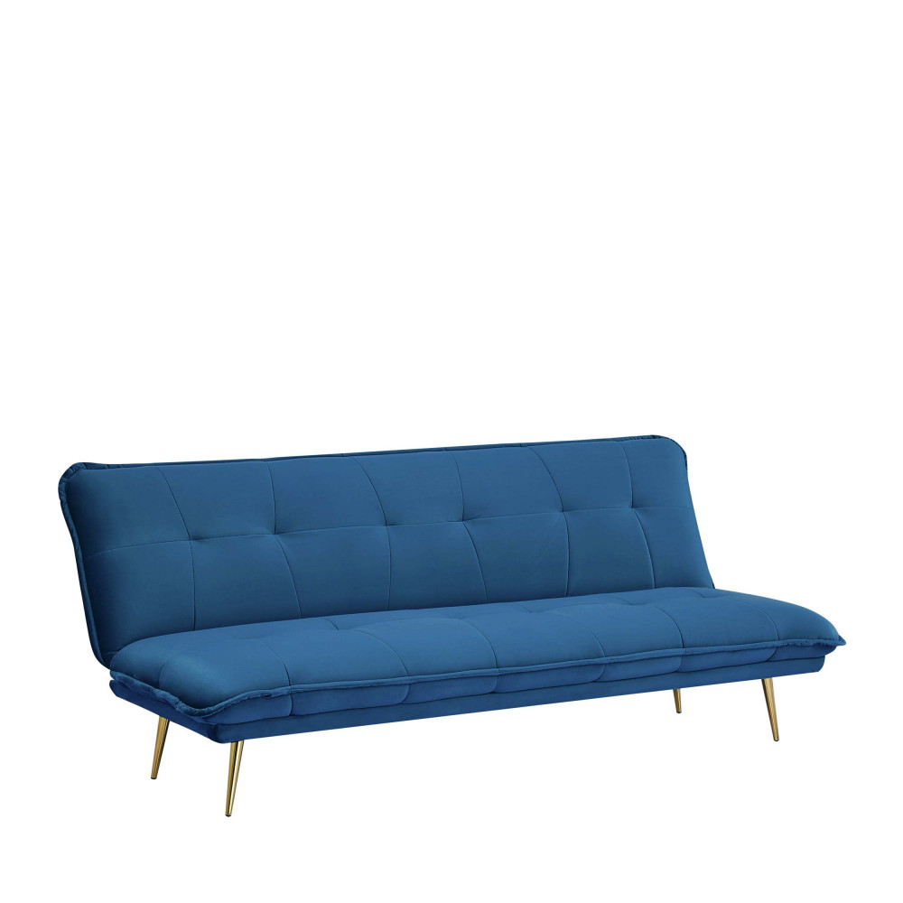 Canapé convertible en velours bleu marine