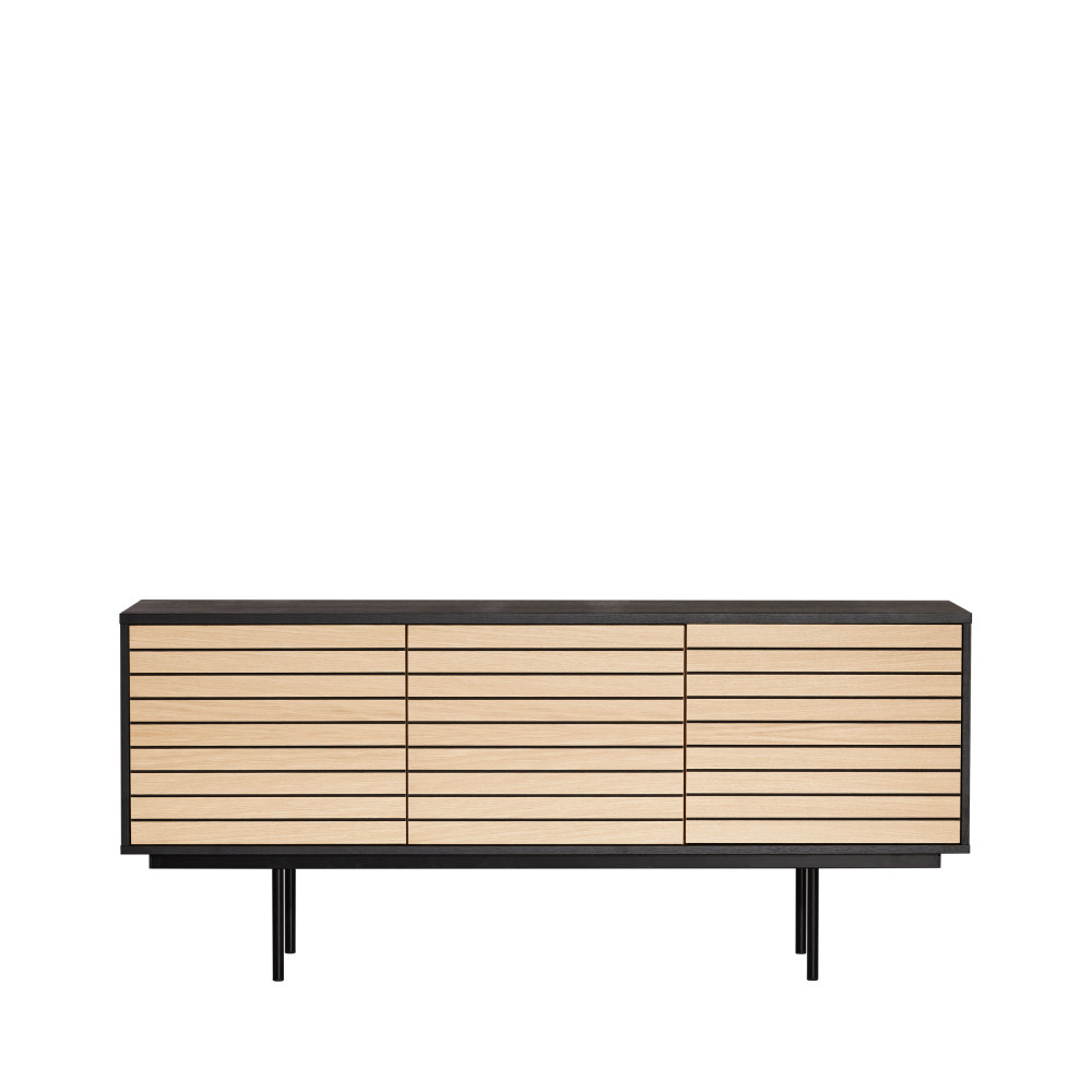 Buffet design en bois et métal noir et chêne