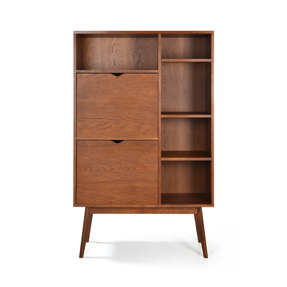 Buffet haut design 2 portes teinté noyer