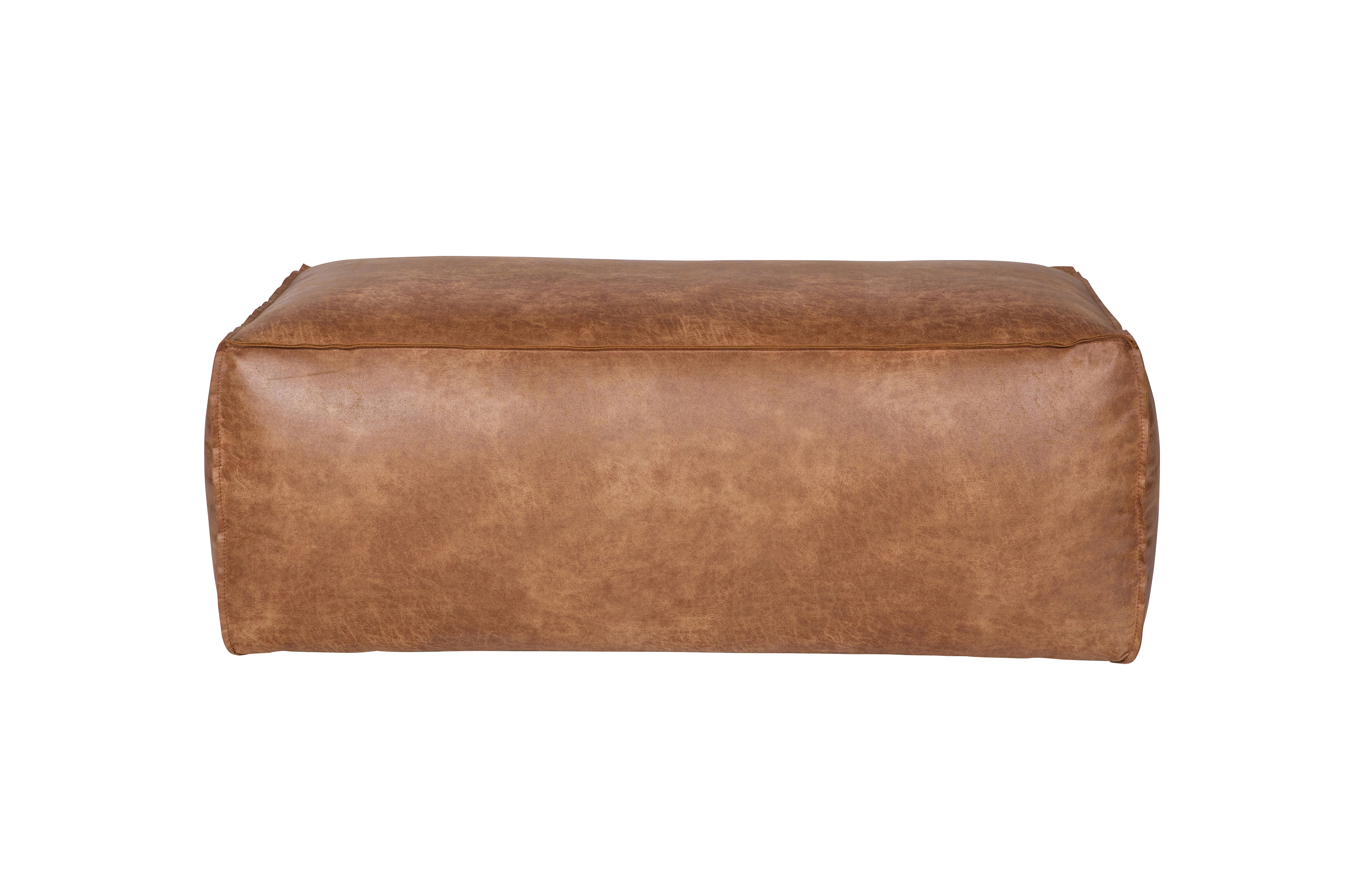 Pouf rectangulaire vintage cognac Pouf rectangulaire vintage cognac