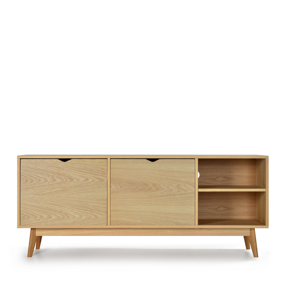 Meuble TV design 2 portes chêne Meuble TV design 2 portes chêne