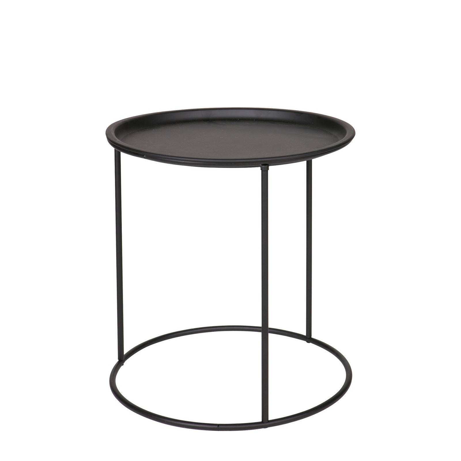 Table d’appoint avec plateau séparé en métal noir