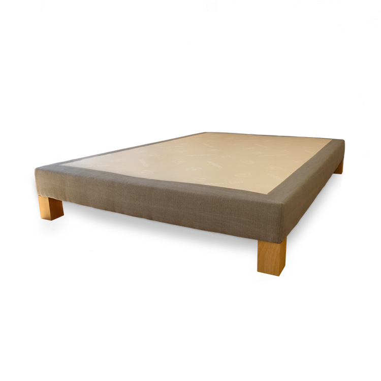 Sommier déco vintage brun glacé lin et coton bio 160x200 Sommier déco vintage brun glacé lin et coton bio 160x200