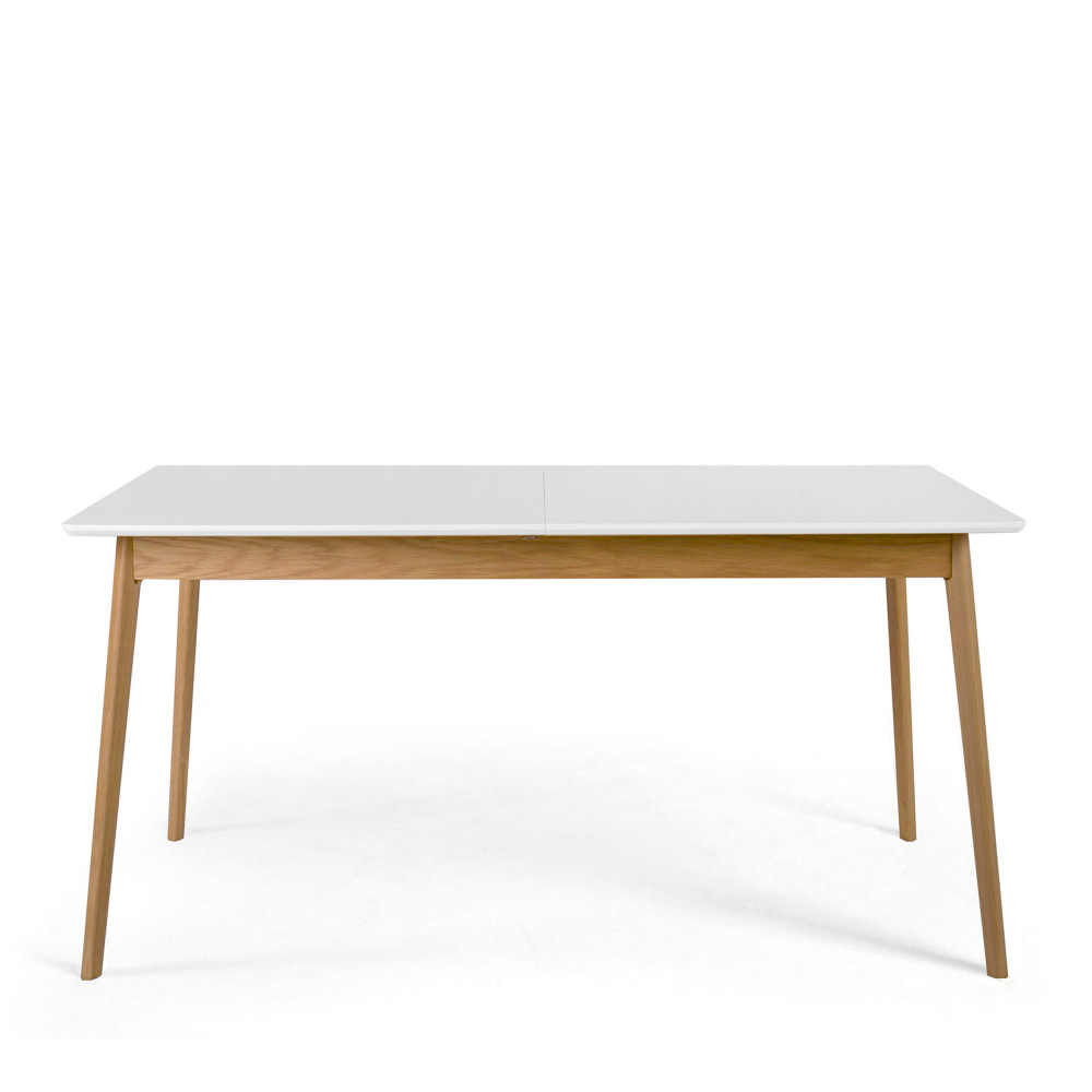 Table à manger extensible 150-200x80cm blanc et bois clair