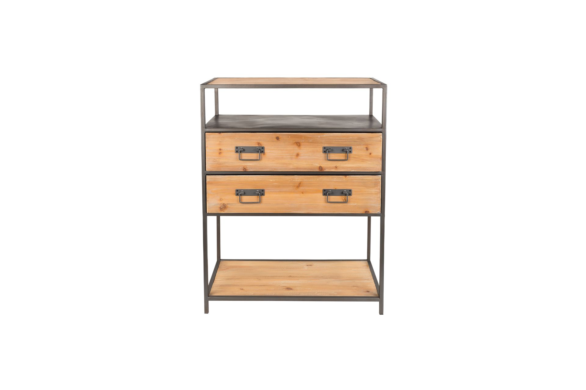 Console design en bois et métal noir