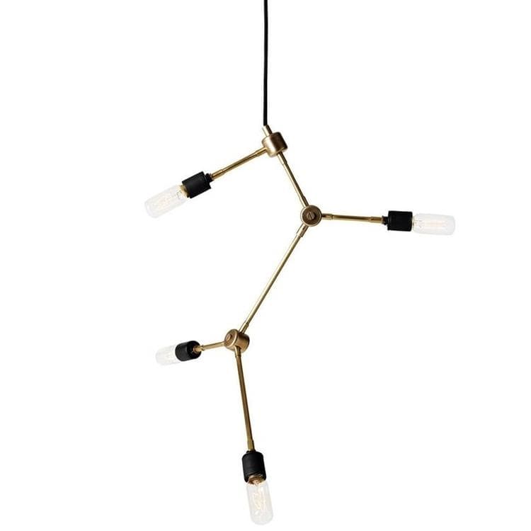 Chandelier 4 bras asymétriques noir (photo) Chandelier 4 bras asymétriques noir