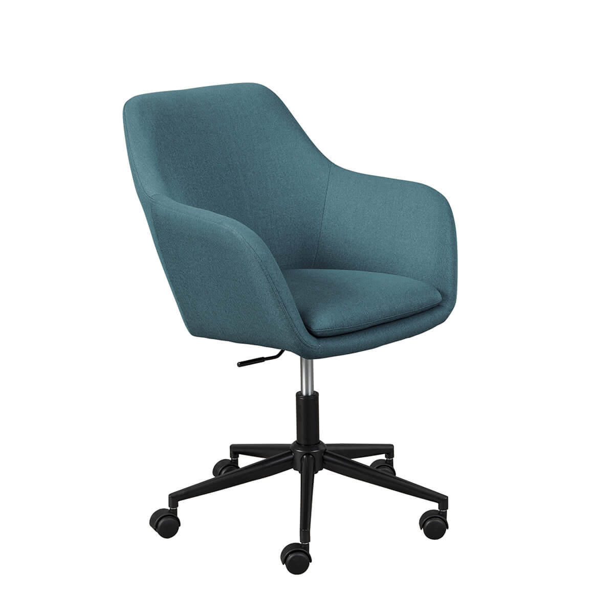 Fauteuil de bureau sur roulettes tissu turquoise Fauteuil de bureau sur roulettes tissu turquoise