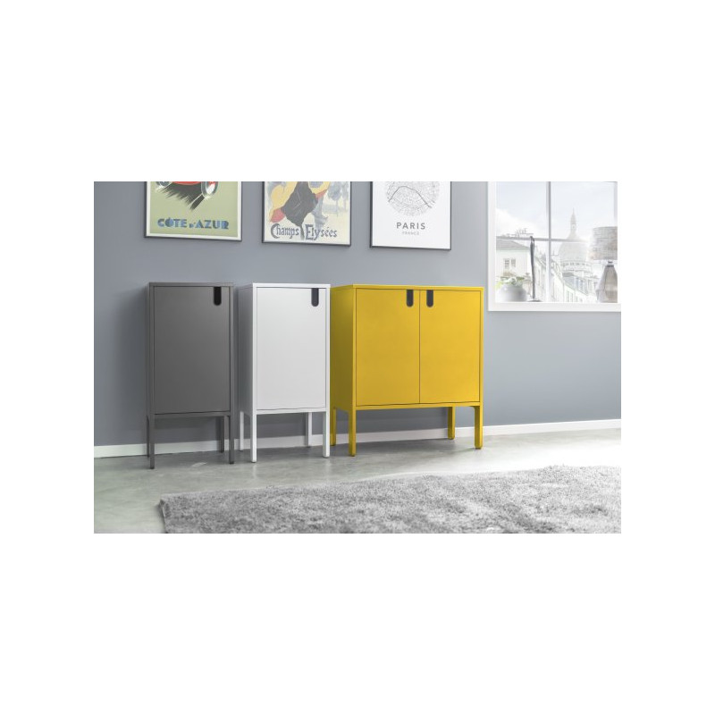 Table de chevet 1 porte style minimaliste Gris