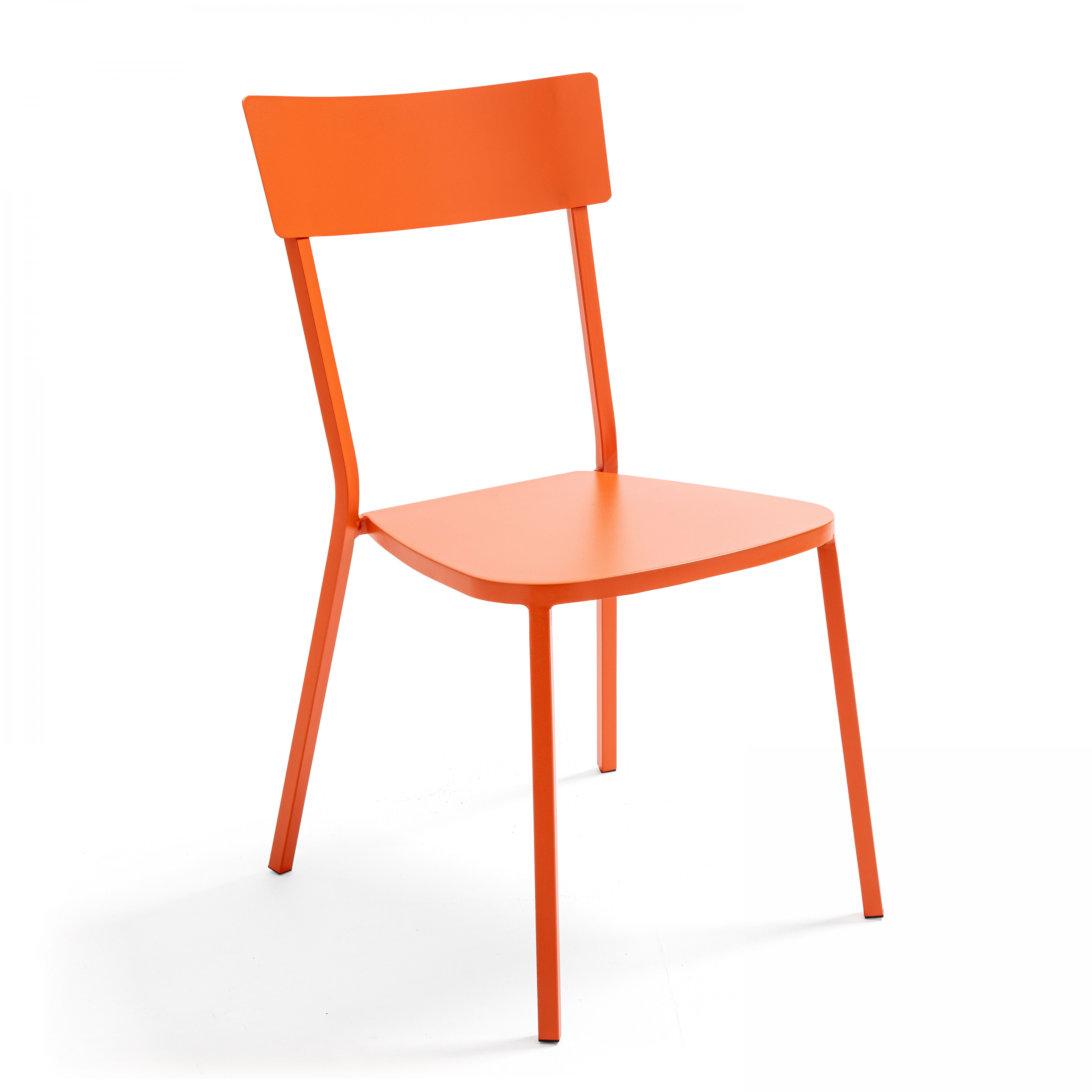 Chaise de jardin bistrot 1 place en acier orange (photo) Chaise de jardin bistrot 1 place en acier orange