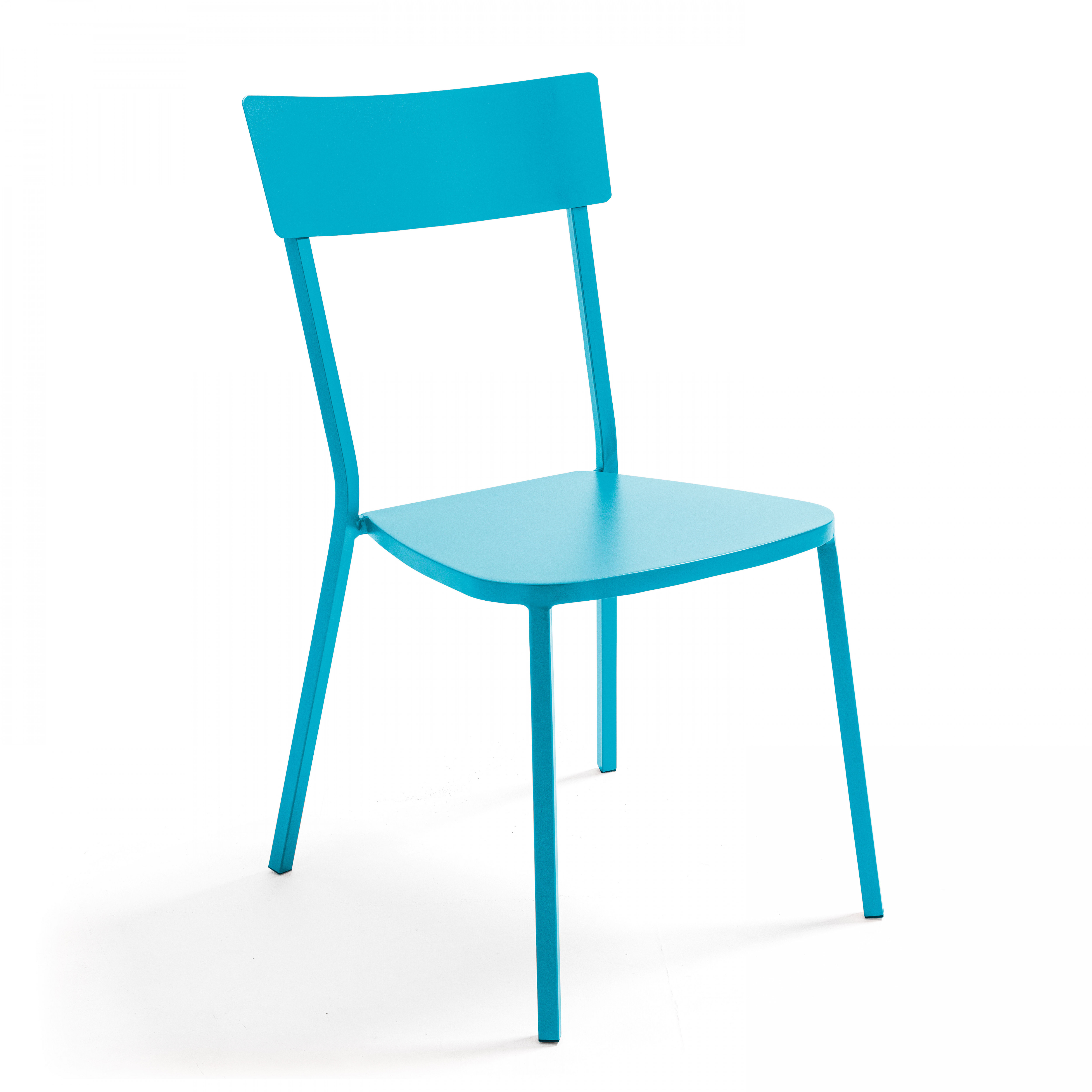 Chaise de jardin bistrot 1 place en acier bleu (photo) Chaise de jardin bistrot 1 place en acier bleu