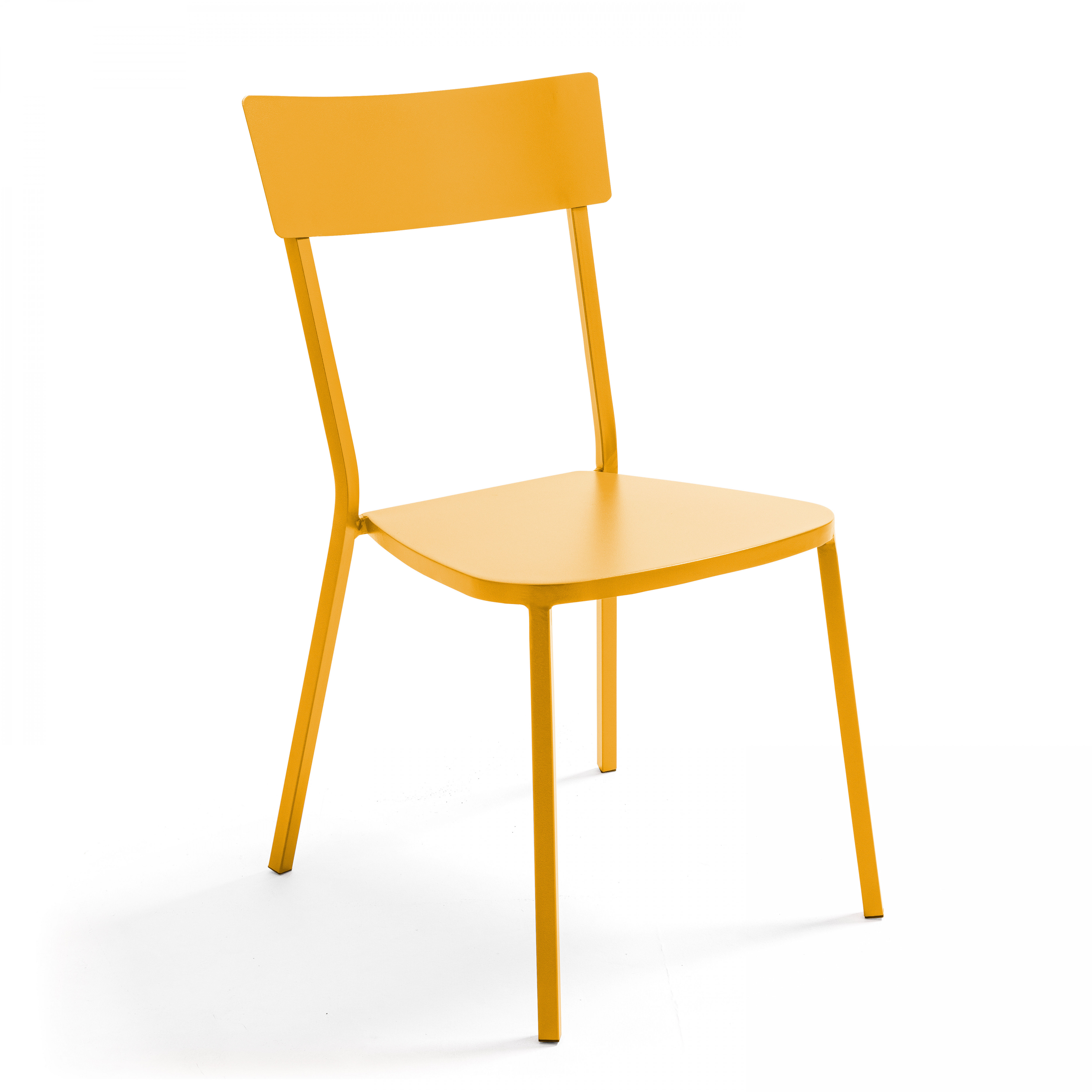 Chaise de jardin bistrot 1 place en acier jaune (photo) Chaise de jardin bistrot 1 place en acier jaune