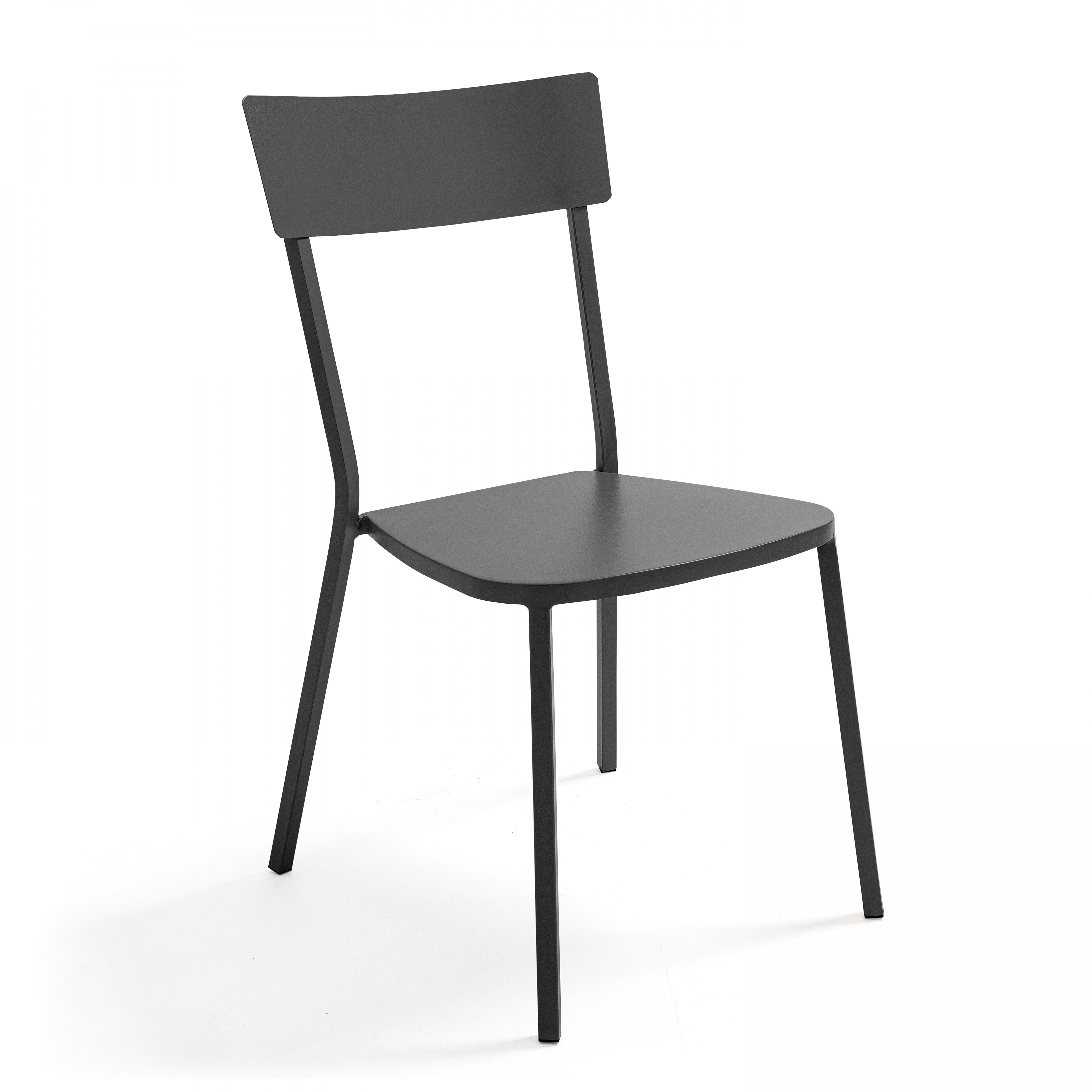 Chaise de jardin bistrot 1 place en acier gris (photo) Chaise de jardin bistrot 1 place en acier gris