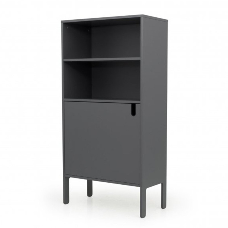 Buffet haut 152cm avec niches et placard Gris