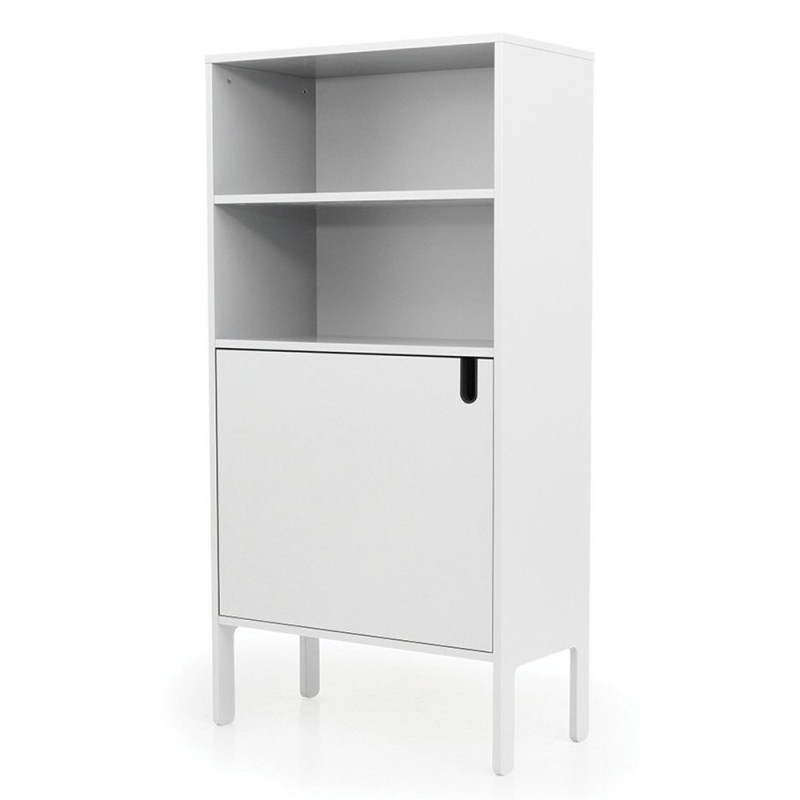Buffet haut 152cm avec niches et placard Blanc