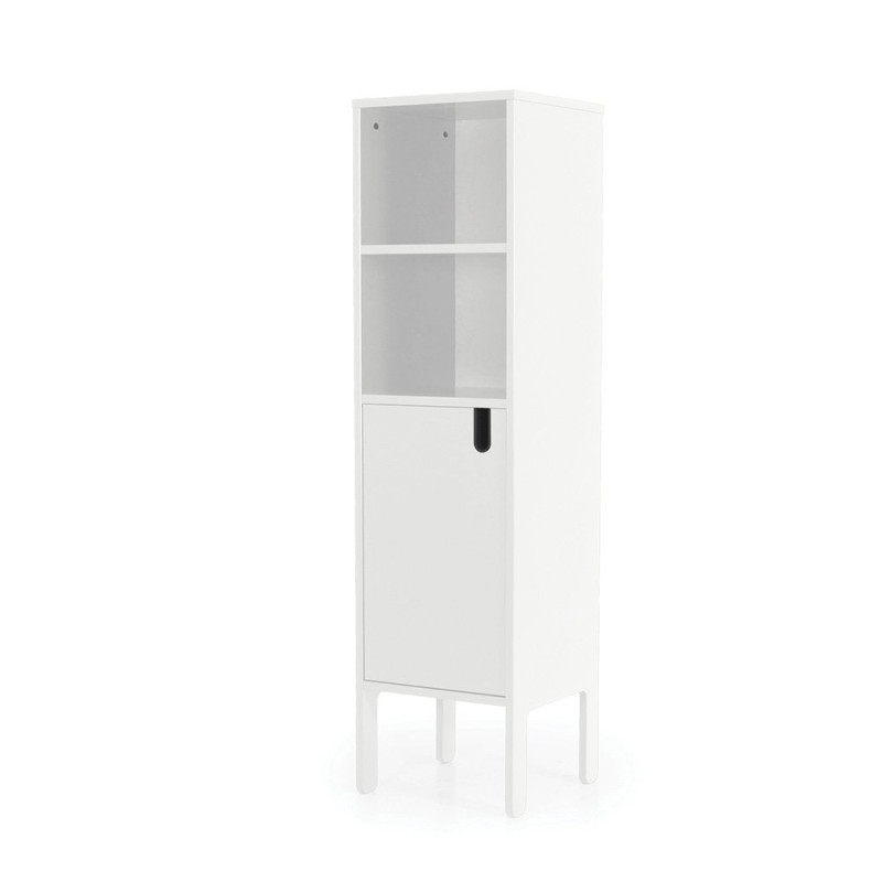 Etagère haute avec niches et tiroirs blanc