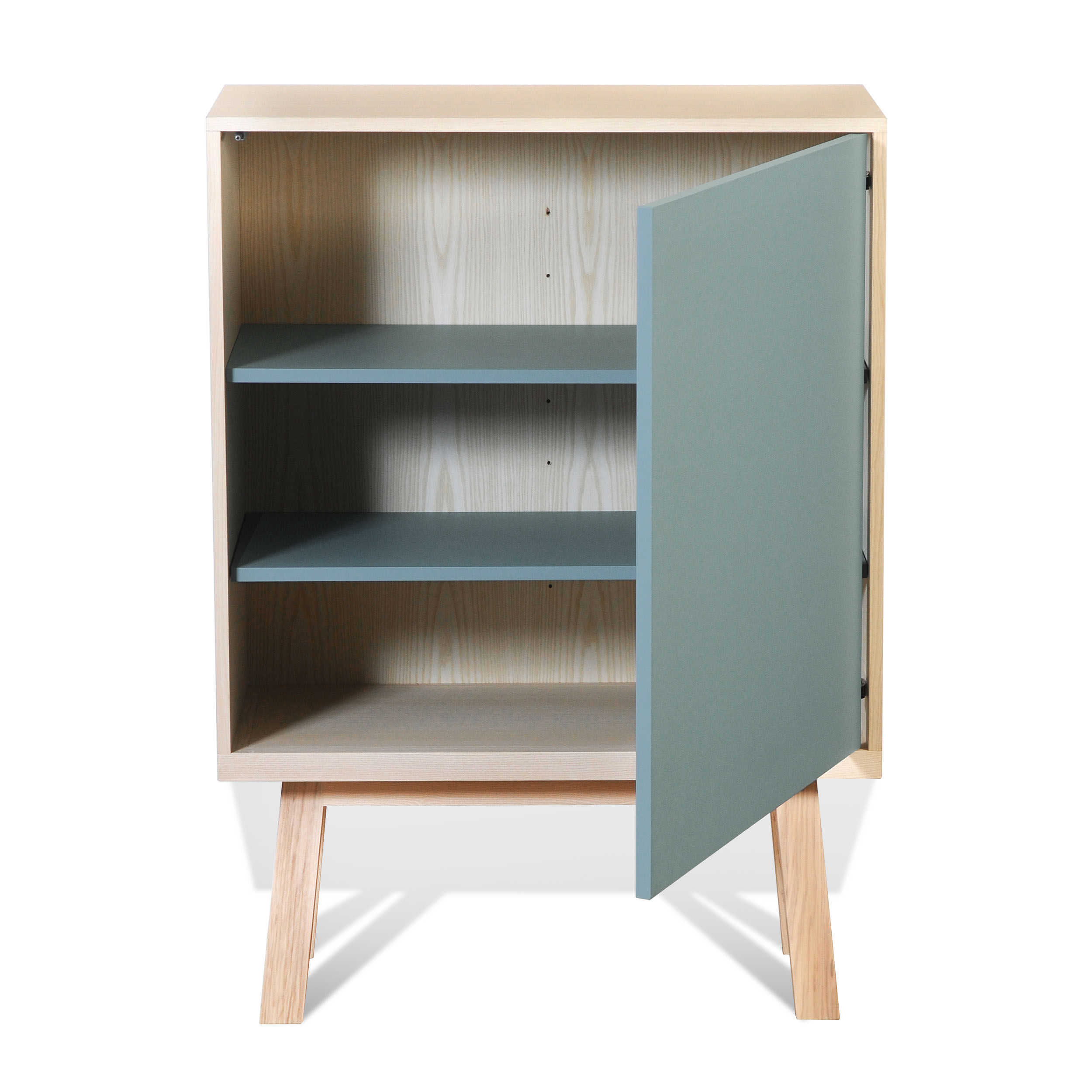 Armoire 1 porte en bois bleu briac (photo) Armoire 1 porte en bois bleu briac