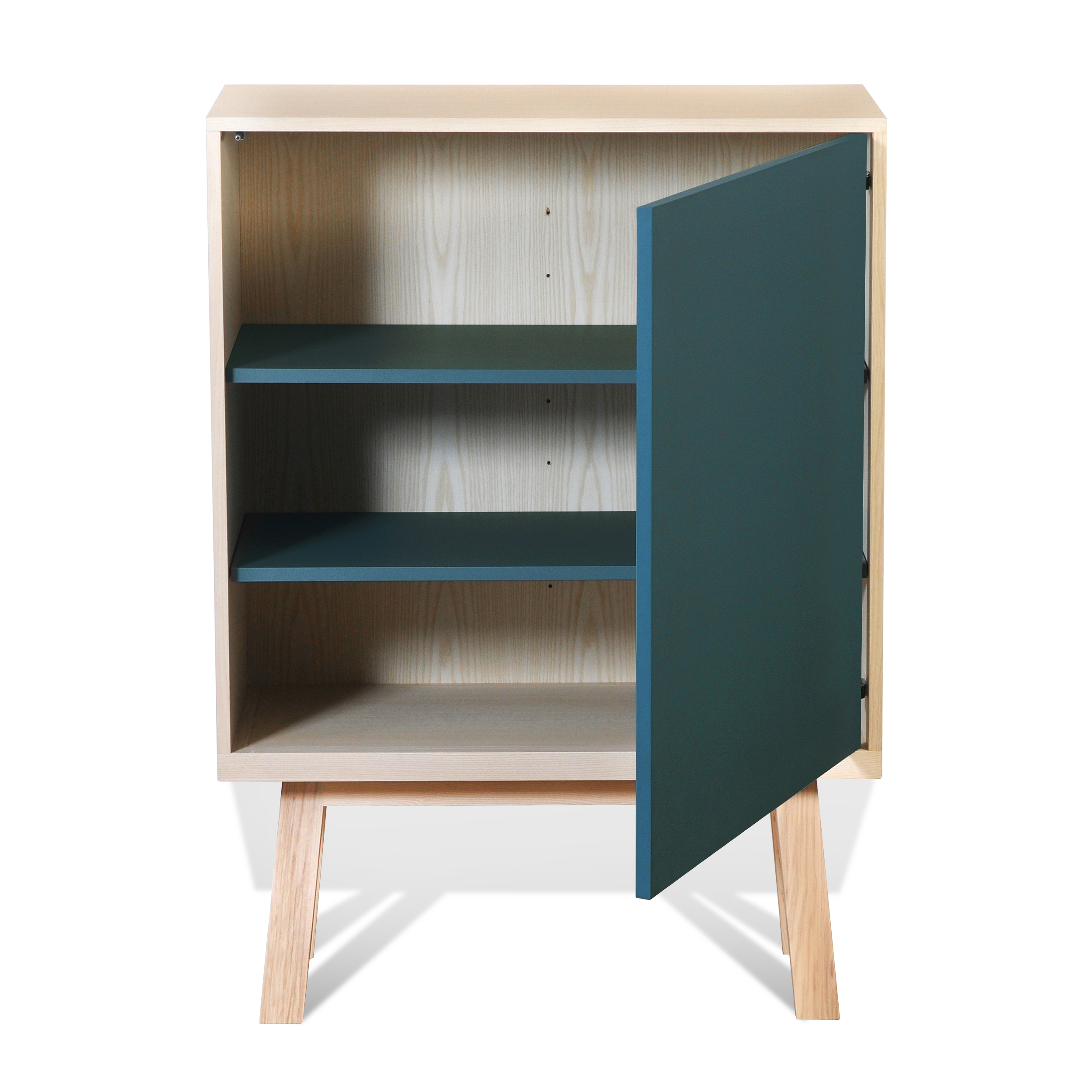 Armoire 1 porte en frêne bleu frehel Armoire 1 porte en frêne bleu frehel