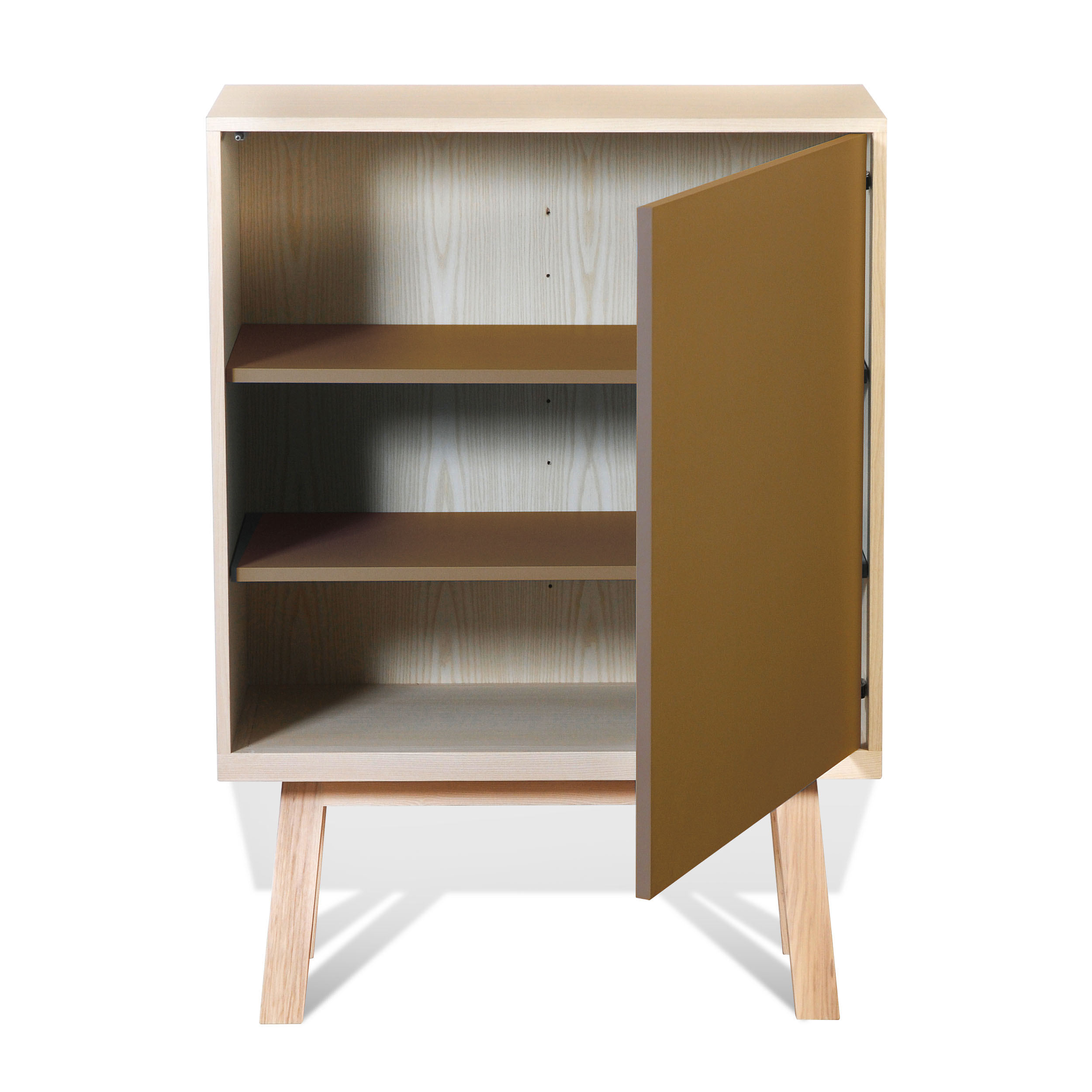 Armoire 1 porte en frêne tabac de ruca Armoire 1 porte en frêne tabac de ruca