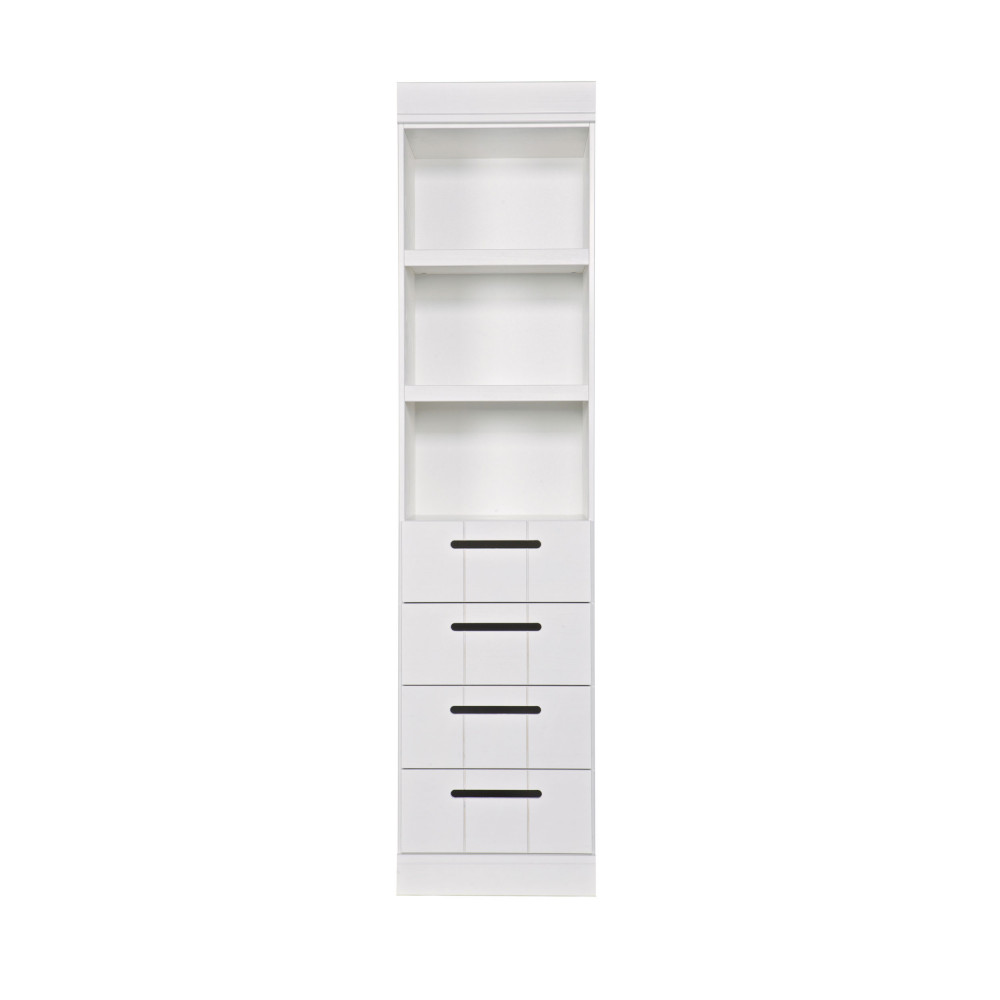 Colonne de rangement 3 niches 4 tiroirs blanc Colonne de rangement 3 niches 4 tiroirs blanc