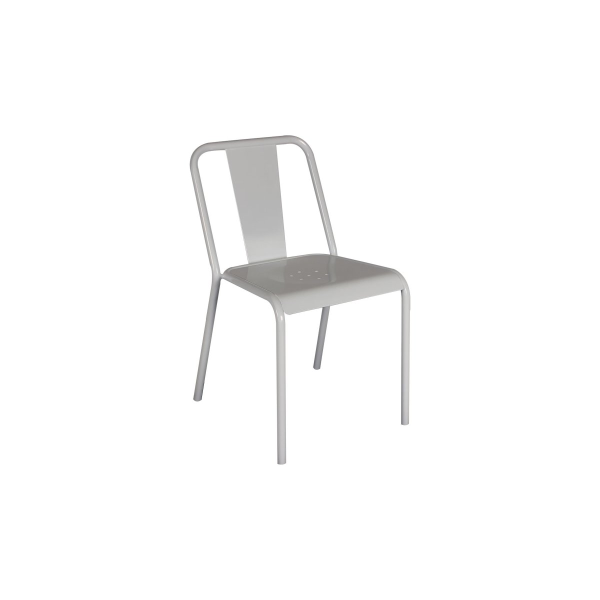 Chaise de café empilable métal brillant blanc Chaise de café empilable métal brillant blanc