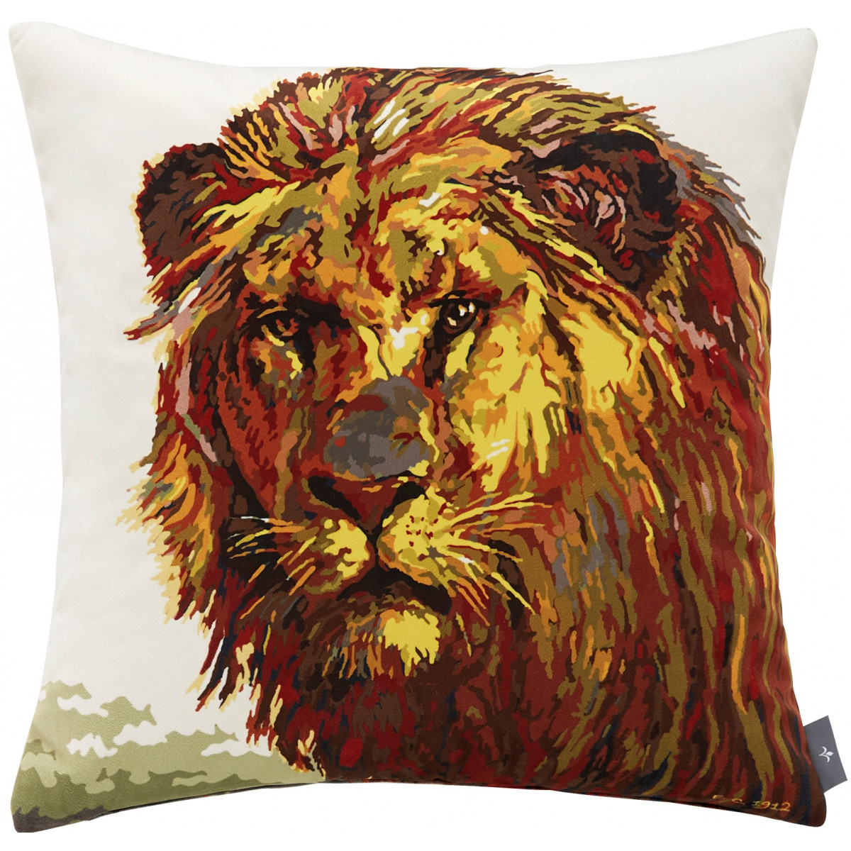 Coussin lion velours Marron 47 x 47 Coussin lion velours Marron 47 x 47
