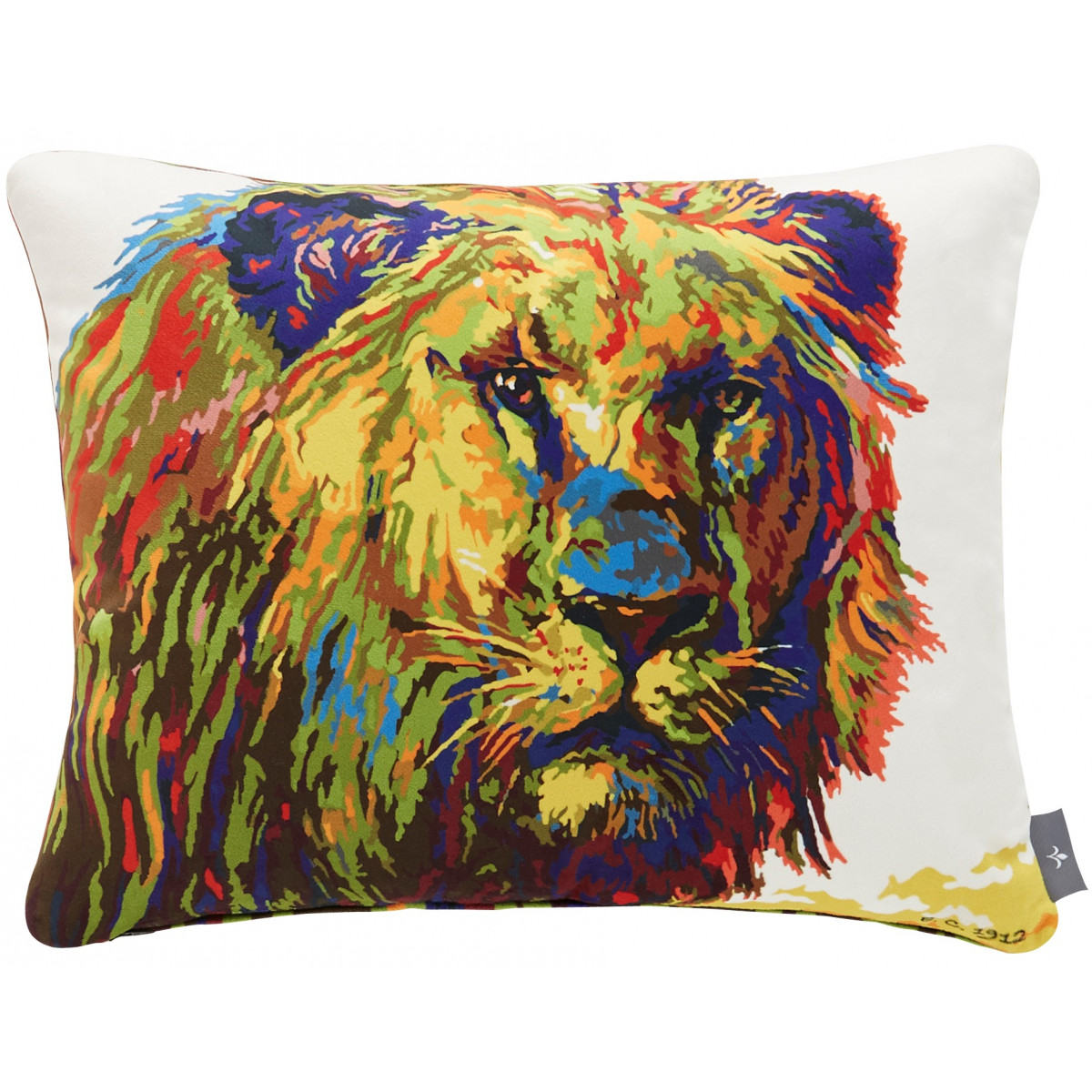 Coussin lion velours Bleu 37 x 47 Coussin lion velours Bleu 37 x 47