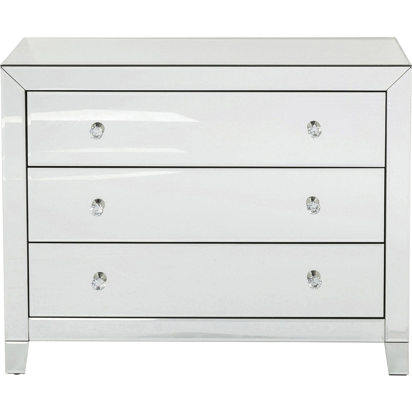 Commode 3 tiroirs en verre miroir Commode 3 tiroirs en verre miroir