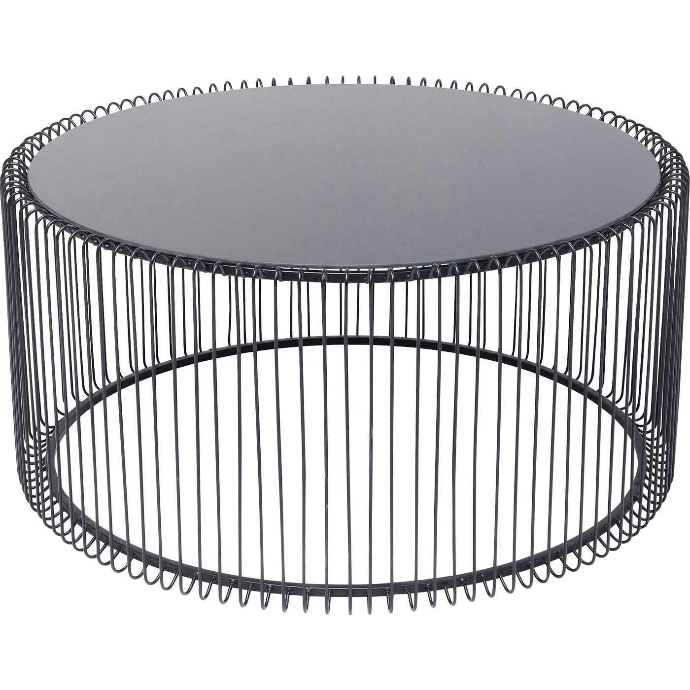 Table basse ronde en acier noir et verre Table basse ronde en acier noir et verre