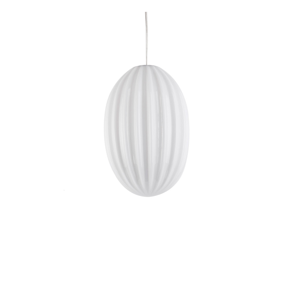 Suspension en verre H30cm blanc