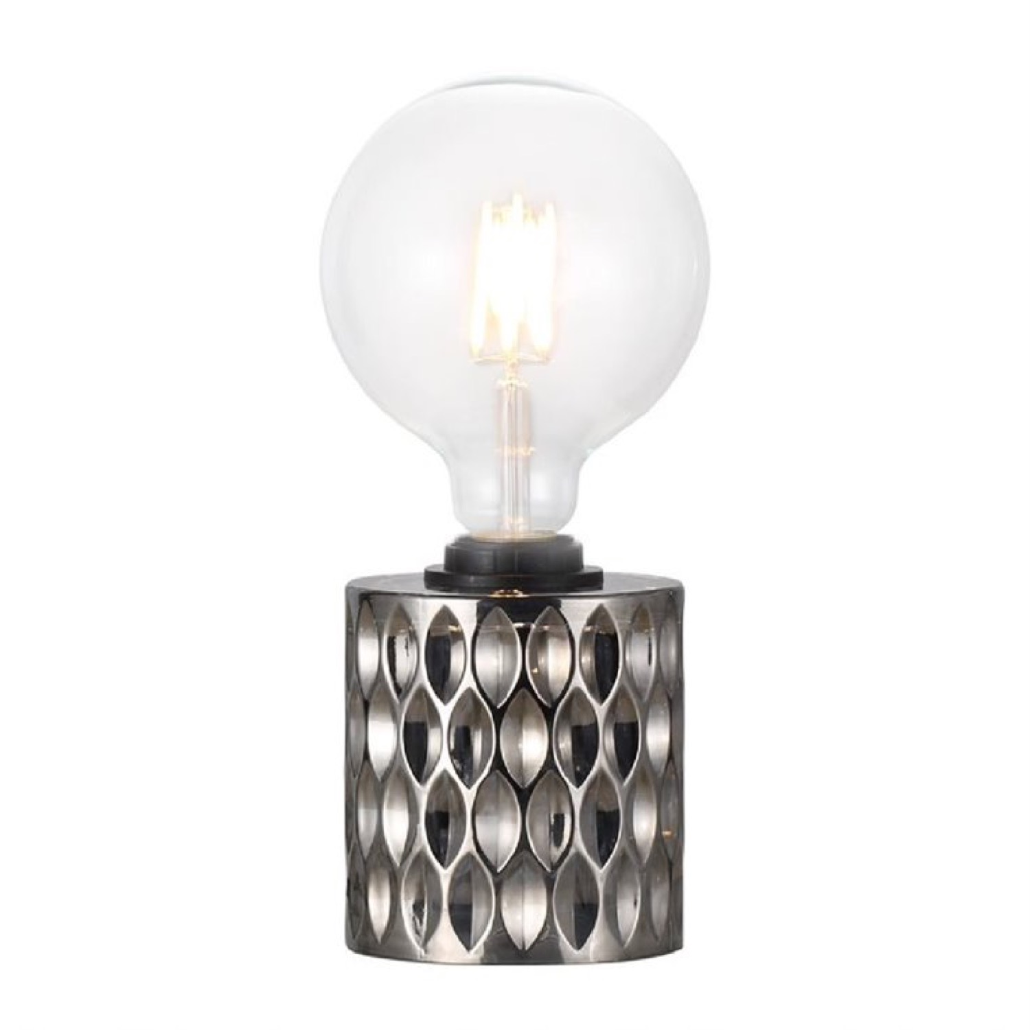 Lampe à poser verre gris H12,8cm Lampe à poser verre gris H12,8cm