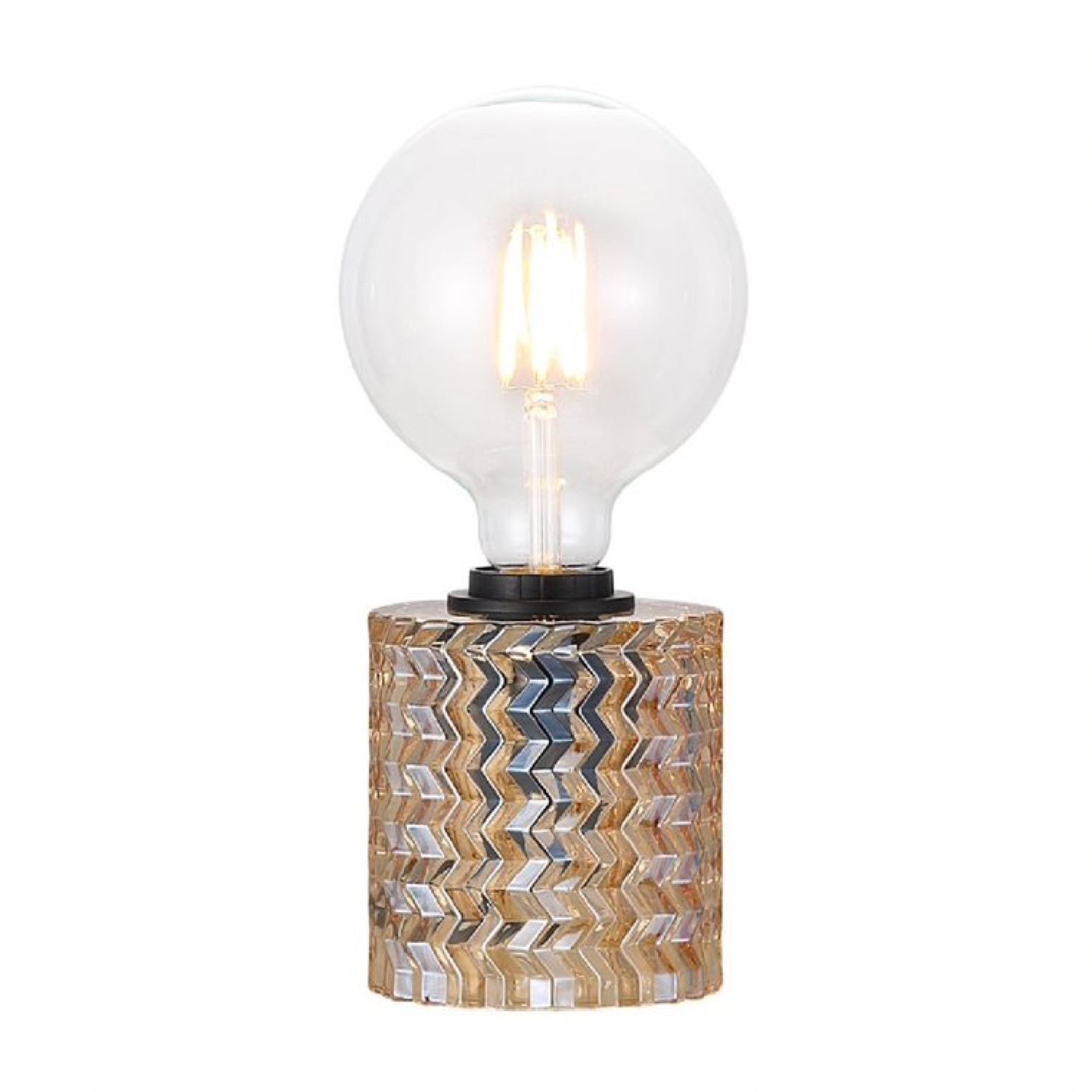 Lampe à poser verre orange H12,8cm Lampe à poser verre orange H12,8cm