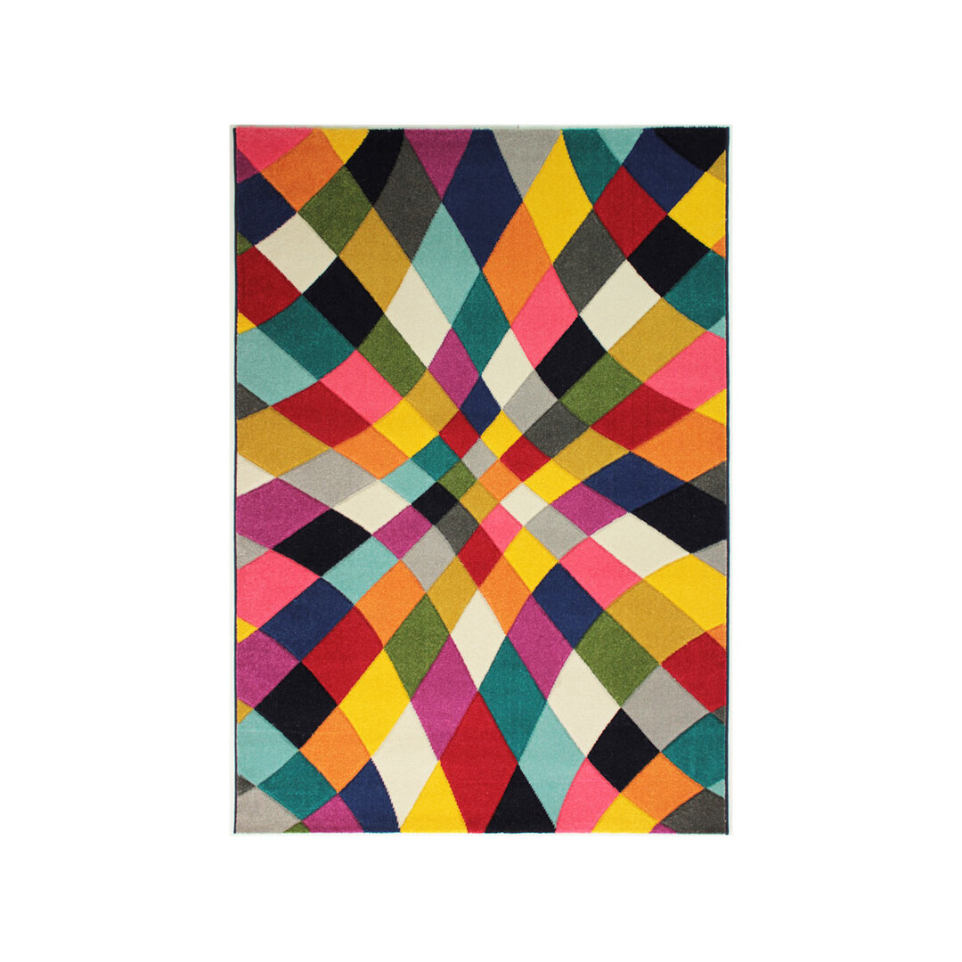 Tapis  design en polypropylène multicolore 80x150