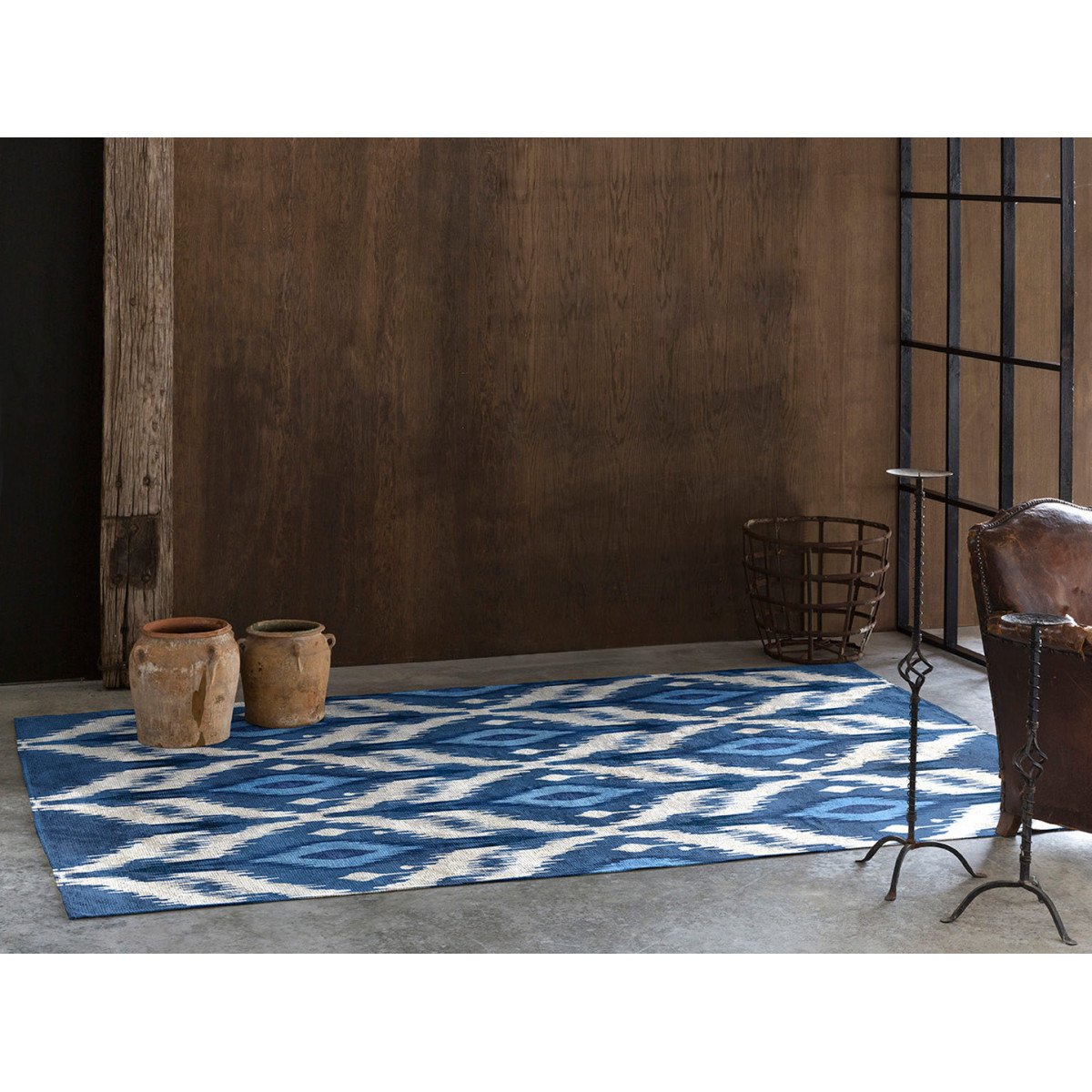Tapis ethnique design en polyester bleu 160x230 Tapis ethnique design en polyester bleu 160x230