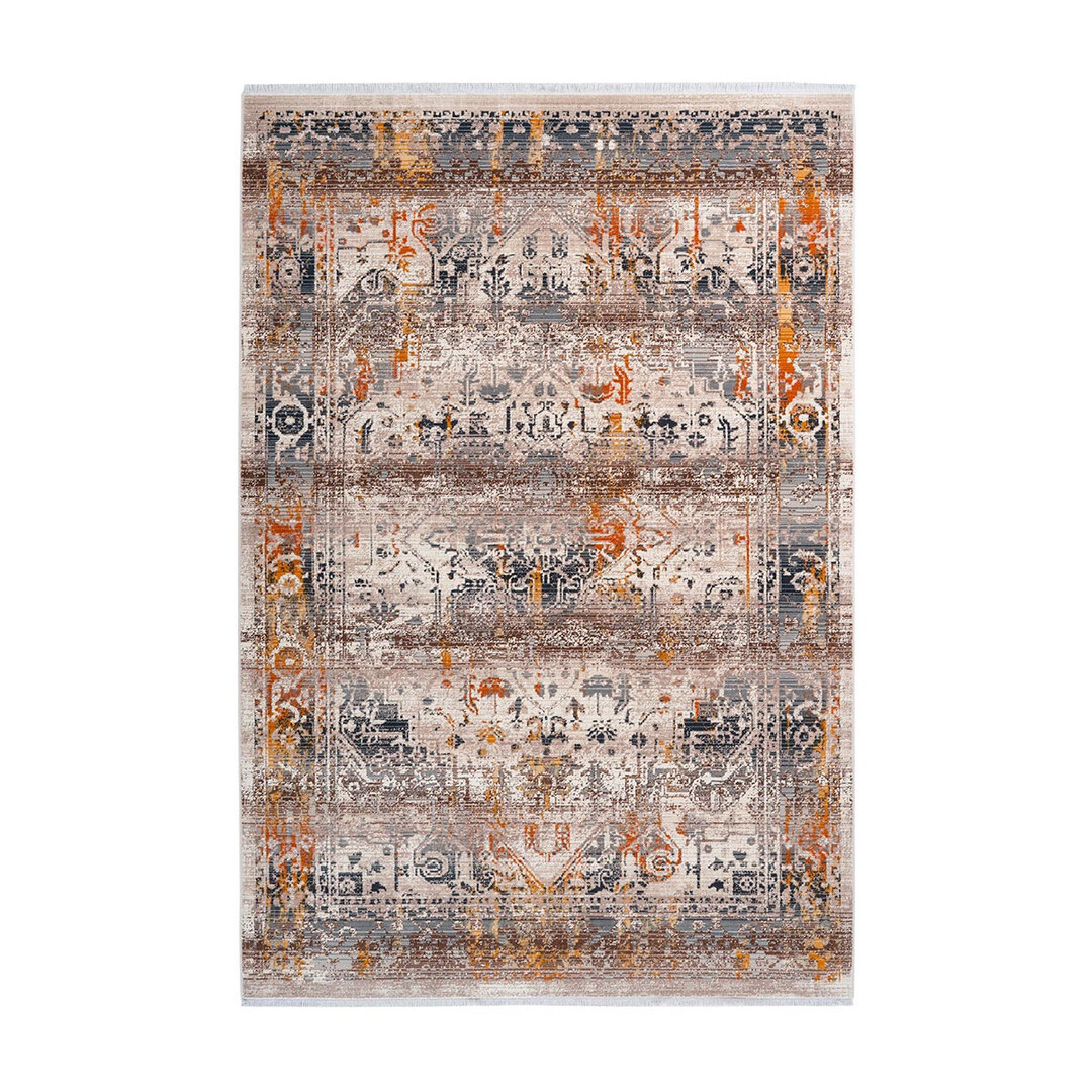 Tapis rayé vintage en polypropylène taupe 200x290 Tapis rayé vintage en polypropylène taupe 200x290