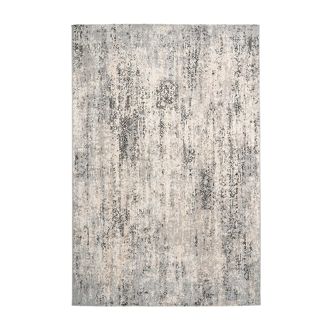 Tapis rayé design en polyester gris 200x290